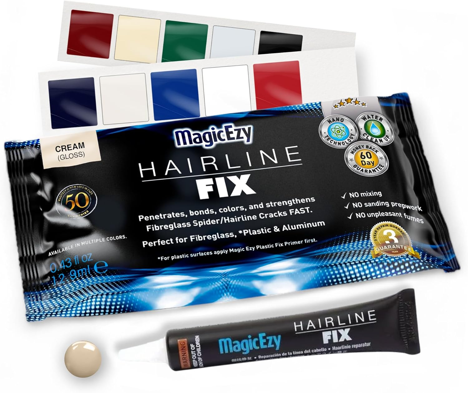 Magicezy Hairline Fix - (Oyster White) - Gelcoat Repair Kit - Fix Cracks and Scratches like a Pro - Fibreglass Boat Repair Kit - Boats, Jet Skis