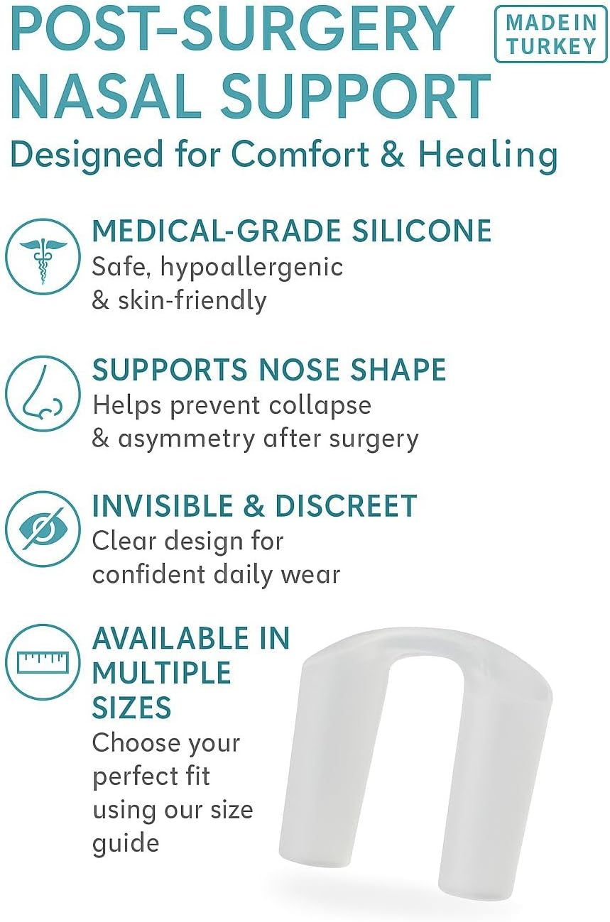 Nostril Retainer & Nose Splint for Rhinoplasty Recovery | Post‑Surgery Nostril Shaper & Support Device | 100% High Grade Silicone Nose Support for Deviated Septum & 24H Comfort (6) image number 4