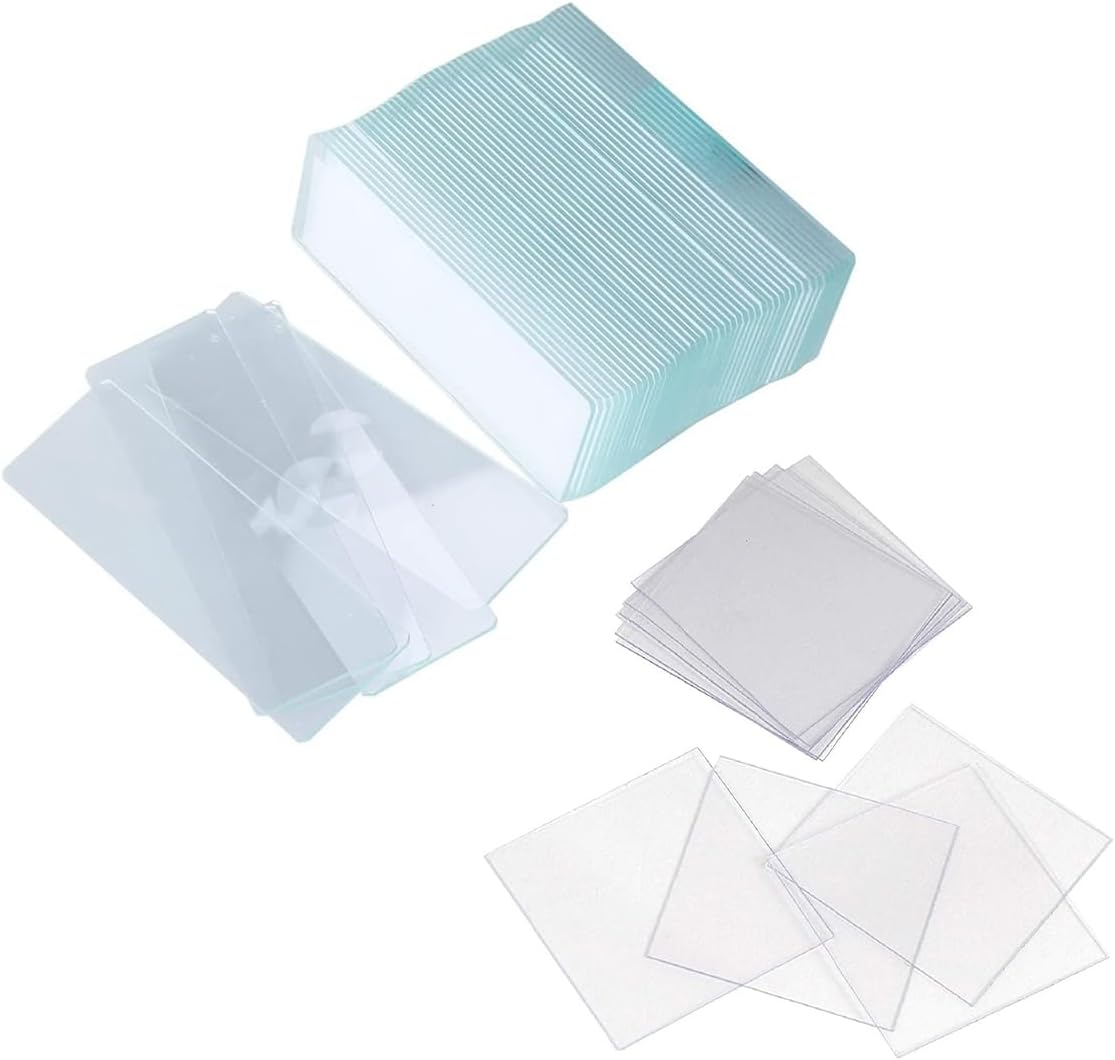 AIMALL Premium Microscope Cover Slips, Standard Pre-Cleaned Glass Slides, Set of 200, Size: 22 Mm X 22 Mm and 1" X 3" image number 1