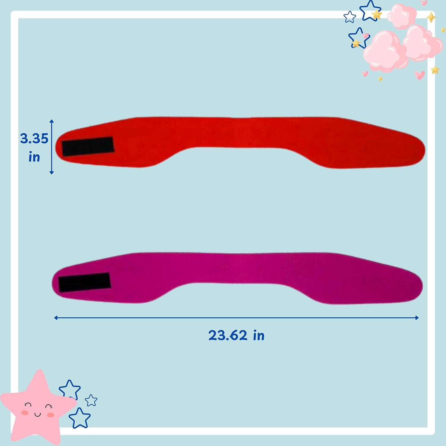 2Pcs Dog Ear Covers for Swimming and Bathing - Waterproof Protection, Adjustable Shower Caps, Swim Cap with Ear Wrap (Pink, Red, L) image number 2