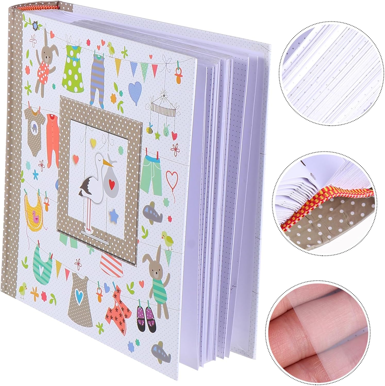 1Pc Cartoon Album Photo Album Book Large Cute Large Capacity Photo Book Picture Collector Paper Khaki image number 2