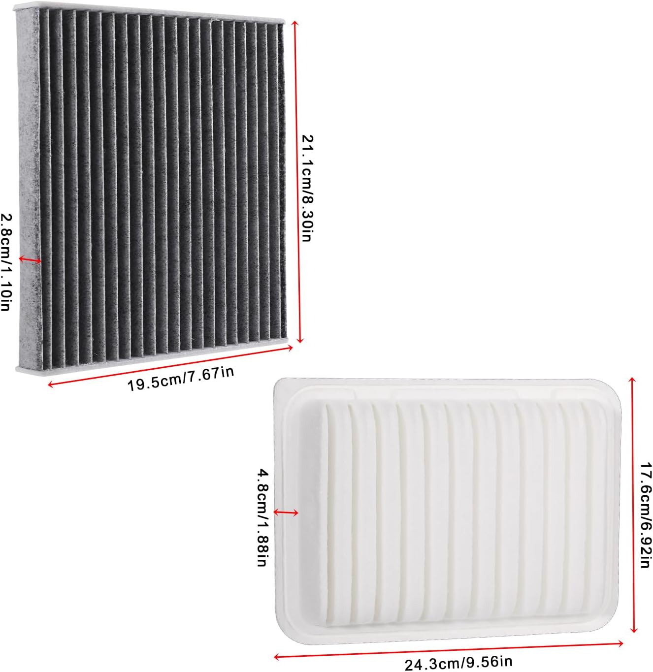 Engine and Cabin Air Filter Combo Set Compatible with Toyota Scion Pontiac Vehicle Corolla 2009-2019 Matrix 2009-2014 Yaris 2006-2018, Xd 2008-2014, Vibe 2009-2010 Replace# 87139-07010 17801-21050 image number 3