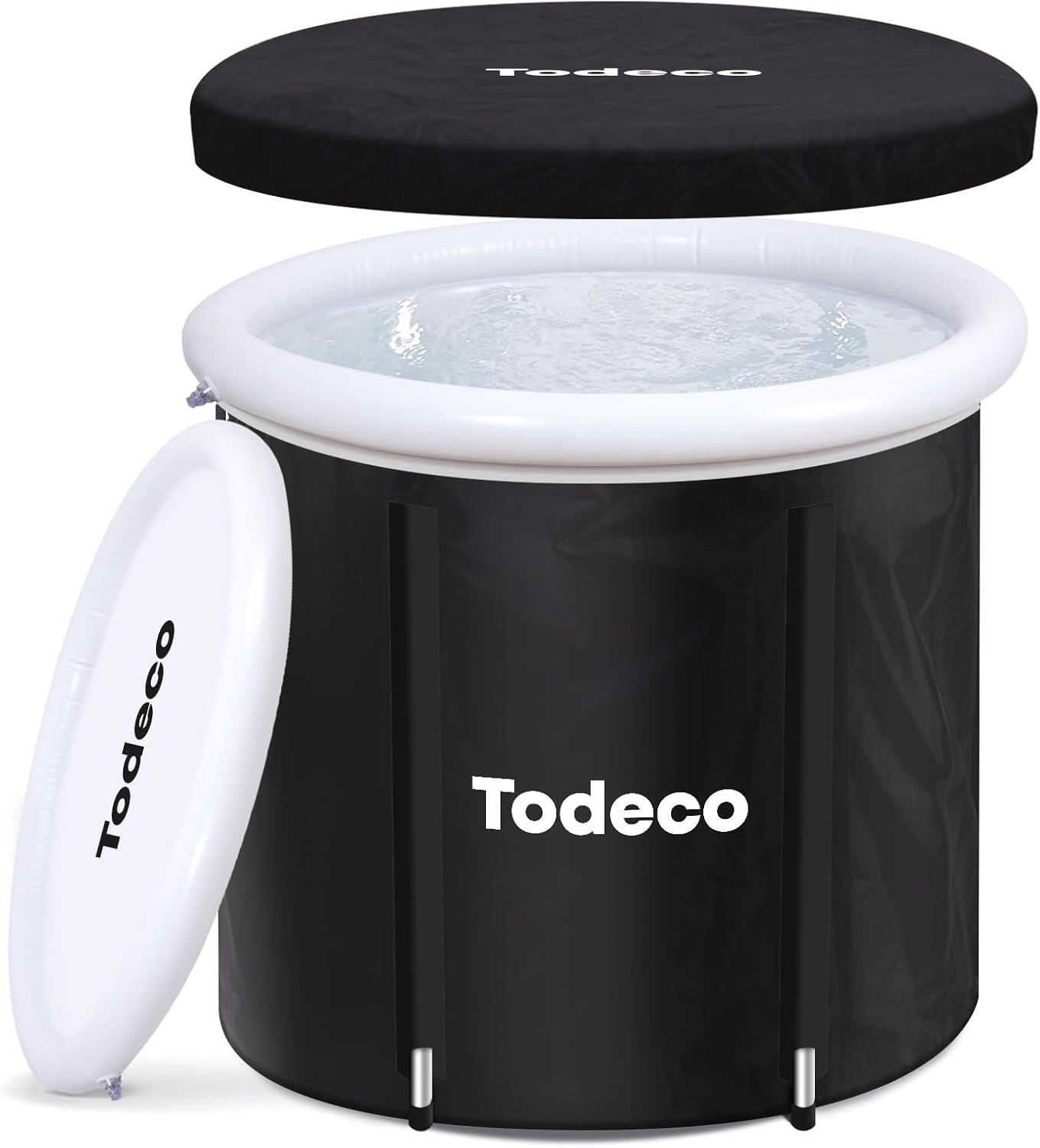 Todeco Ice Bath Tub, Portable Ice Plunge Bath Tub for Athletes,Folding Bathtub Inflatable Cold Therapy Hot Tub Spa Bucket for Adults, Indoor or Outdoor,Large Size image number 6