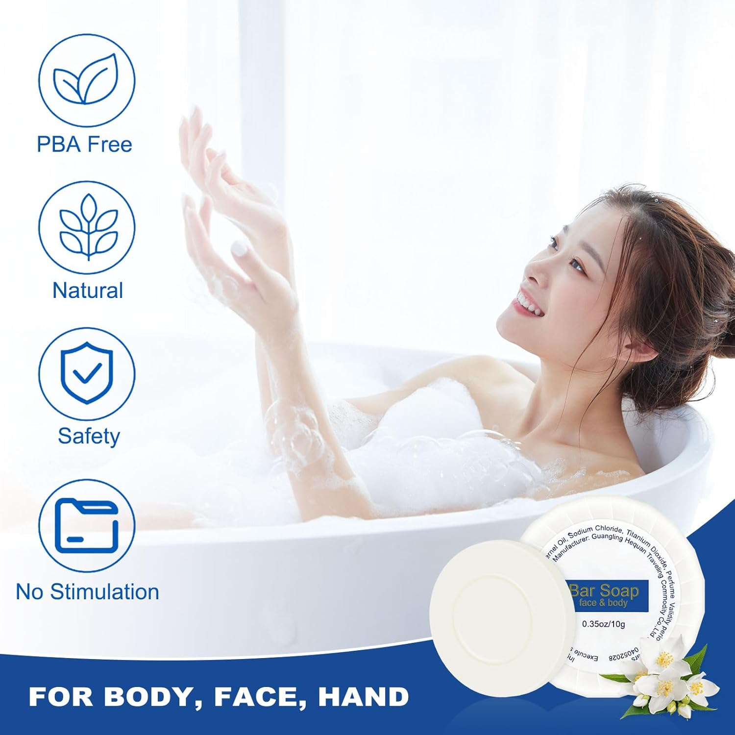 Slequipo Mini Soap Bars Bulk Individually Wrapped round Bulk Bar Soap 0.35 Oz Travel Soap Small Hotel Soaps Toiletries for Hotel Bathroom Camp RV (50) image number 4