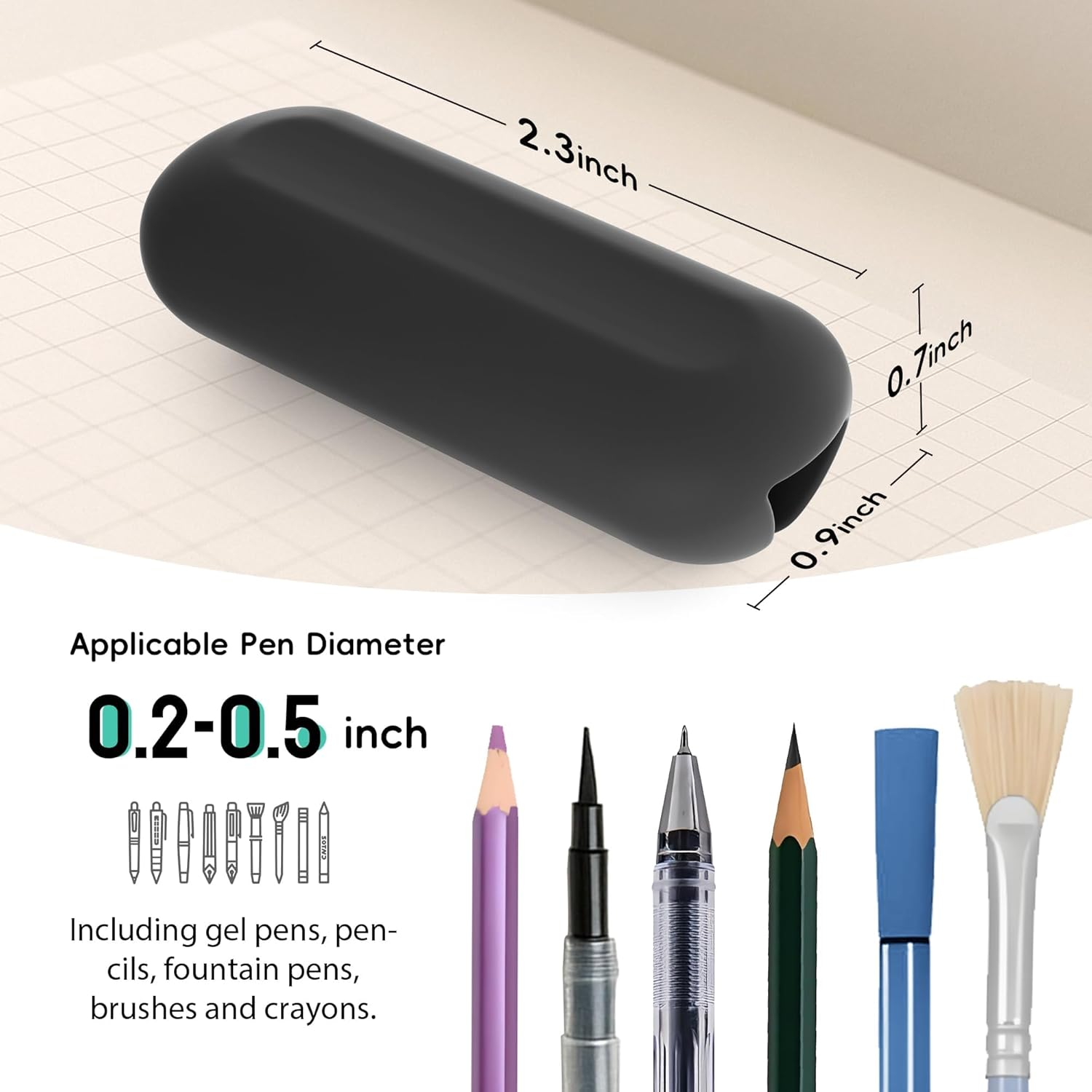 5 Pack Weighted Pencil Grips, Training Grips for Pencil, Silicone Handwriting Aid for Kids, Elderly & Special Needs &ndash; Improves Penmanship for Autism,Adhd,Tremors,Dyspraxia & Fine Motor Skills image number 1