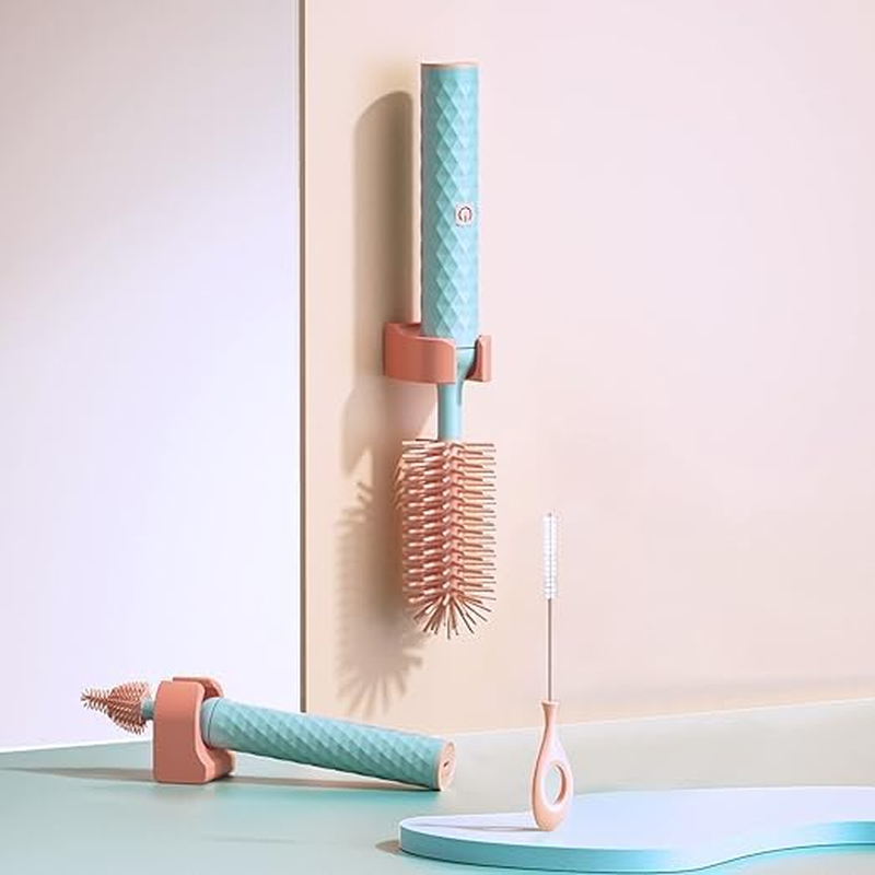 Baby Bottle Brush Set Electric Bottle Brush with Silicone Nipple Brushes Straw Cleaner Rechargeable Water Bottle Cleaner image number 6