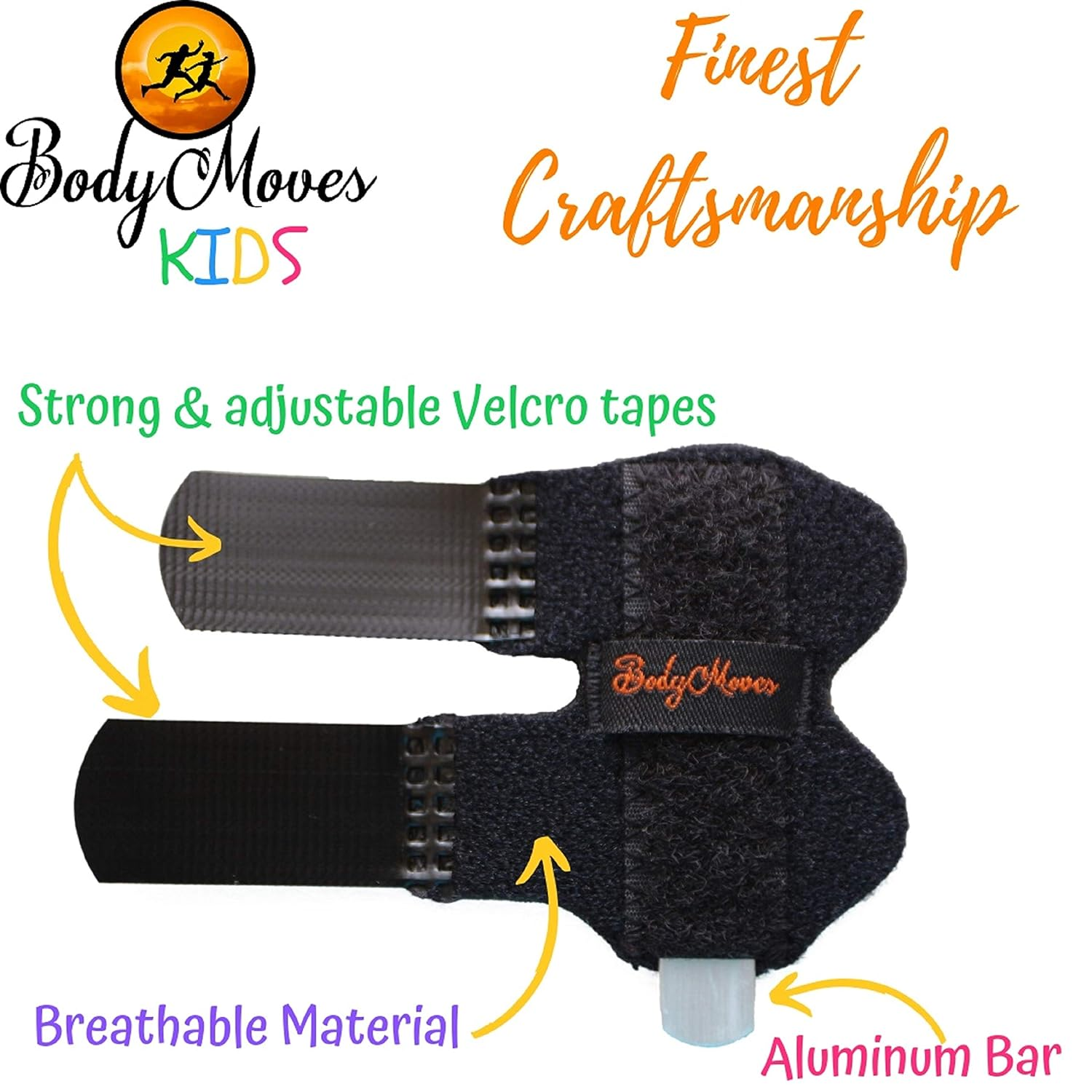 Bodymoves Finger Splints for Teens and Little Pinky Mallet Broken Trigger Finger Post Operative Care (Midnight Black) image number 3