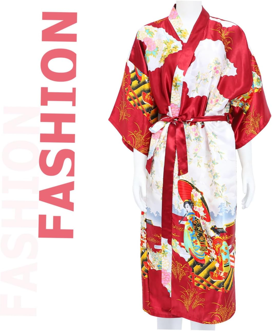 PRETYZOOM Japanese Kimono Costume Kimono Robe Japanese Kimono Sleepwear Kimono Robes for Women Men image number 6