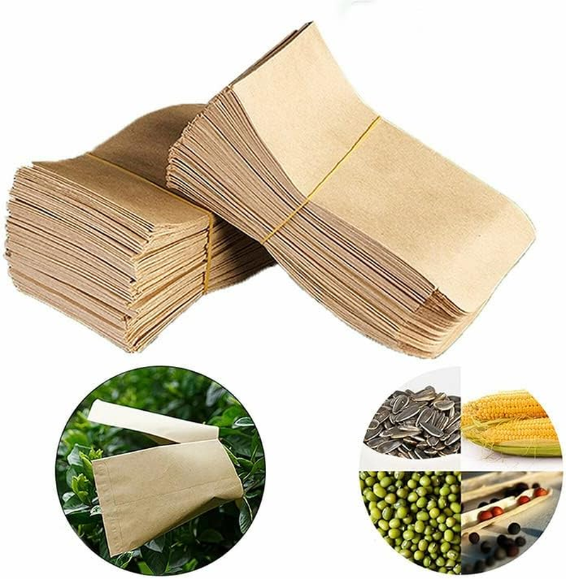 AIMALL 100Pcs Kraft Paper Seed Packets Garden Home Storage Bags Mini Envelopes 6X11Cm for Garden and Home Use image number 4