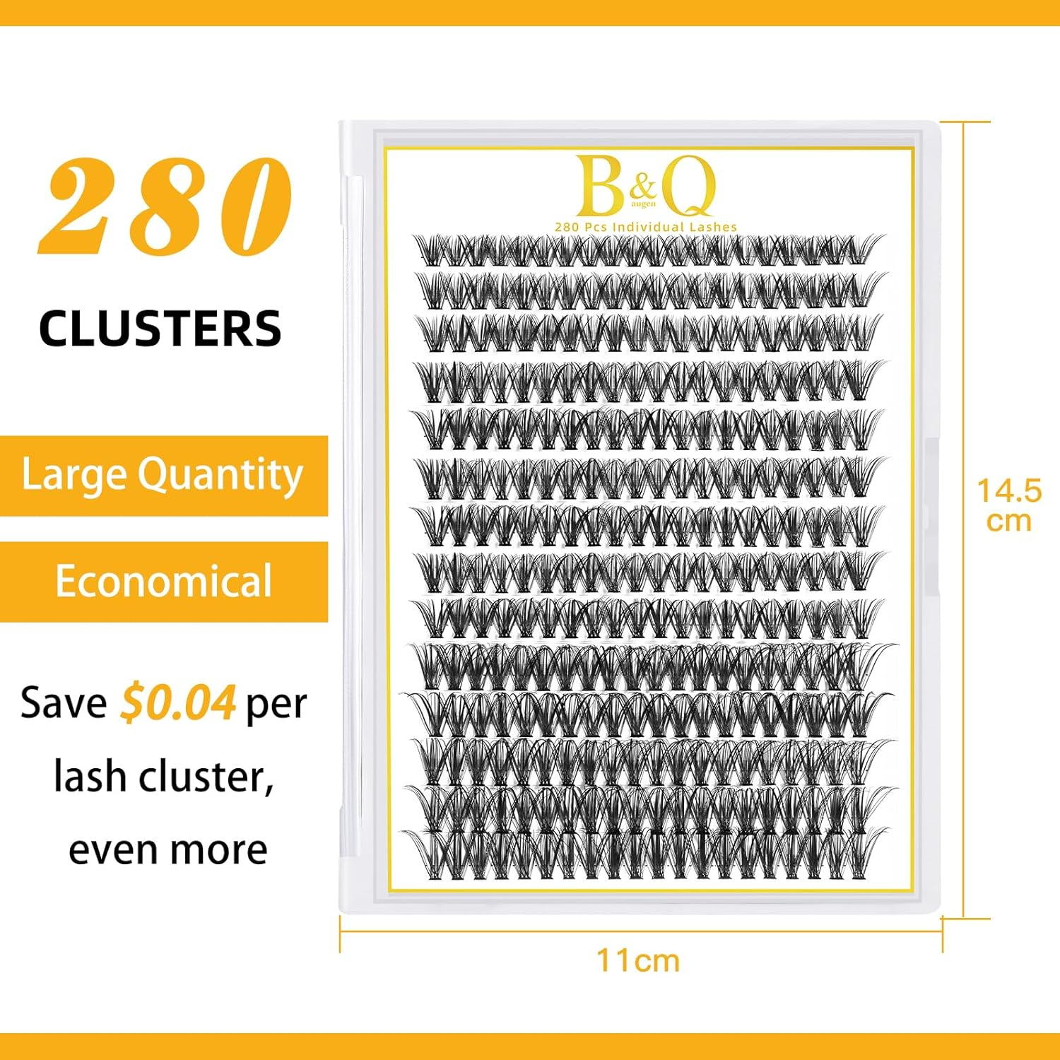 B&Qaugen Lash Clusters 40D 280 Clusters False Eyelas Lash Clusters Extensions Individual Lashes Cluster DIY Eyelash Extensions at Home (40D-0.07D,9-16Mix)