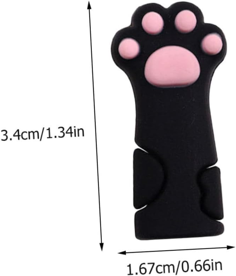 Beaupretty 6Pcs Silicone Cat Paw Shaped Scissors Caps Protective Cover Set for Manicure and Pedicure Tools Nail Cuticle Tool Holders in White, Black, and Yellow for Travel Storage image number 2