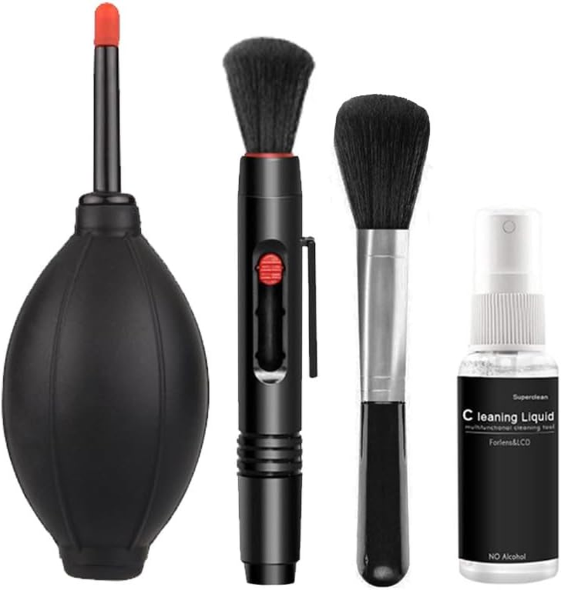 Kasinshooting 6 in 1 Dust Swiping Air Blower Brush Pen Cloth Cleaning Kit for Digital Video Camera Computer Phone Screen Lens