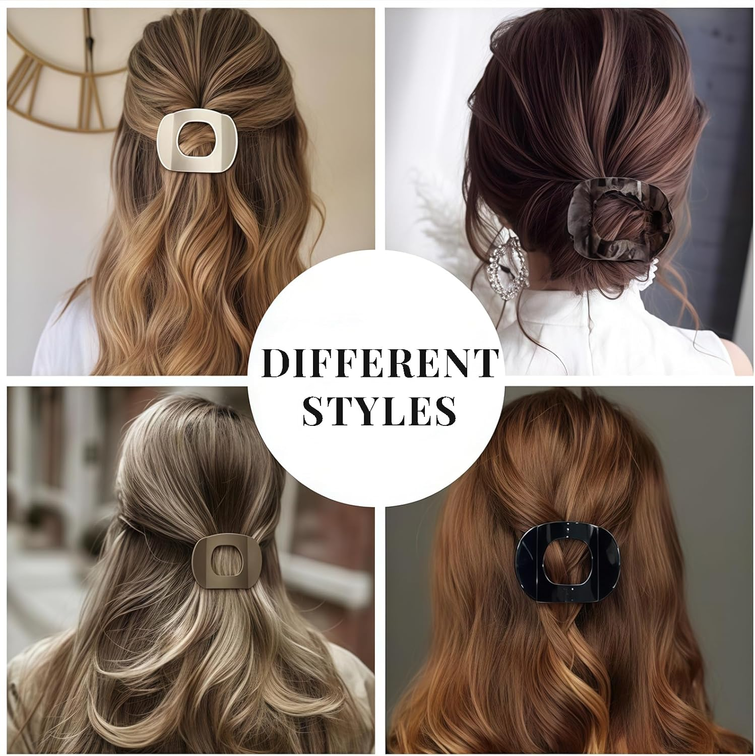 Yamobi Pack of 6 Duck Beak Hair Clips for Women, Large Hair Clip, Flat Hair Clips, Non-Slip Hair Clips for Thick or Thin Hair