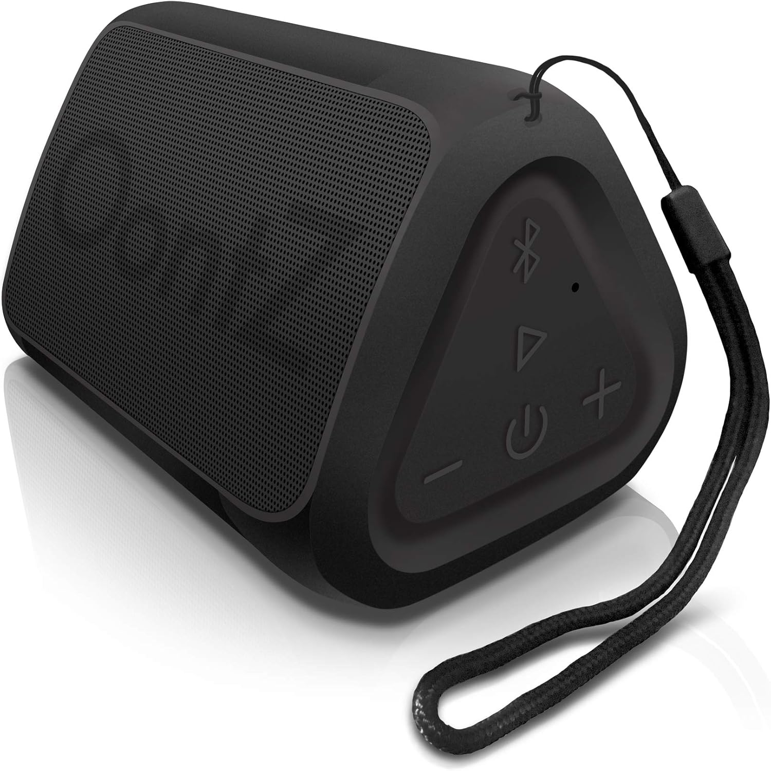 Oontz Angle Solo : Super Portable Bluetooth Speaker Compact Size Delivers Surprisingly Loud Volume Bass 100' Wireless Range, IPX-5 Splashproof Perfect Travel Speaker White Lanyard