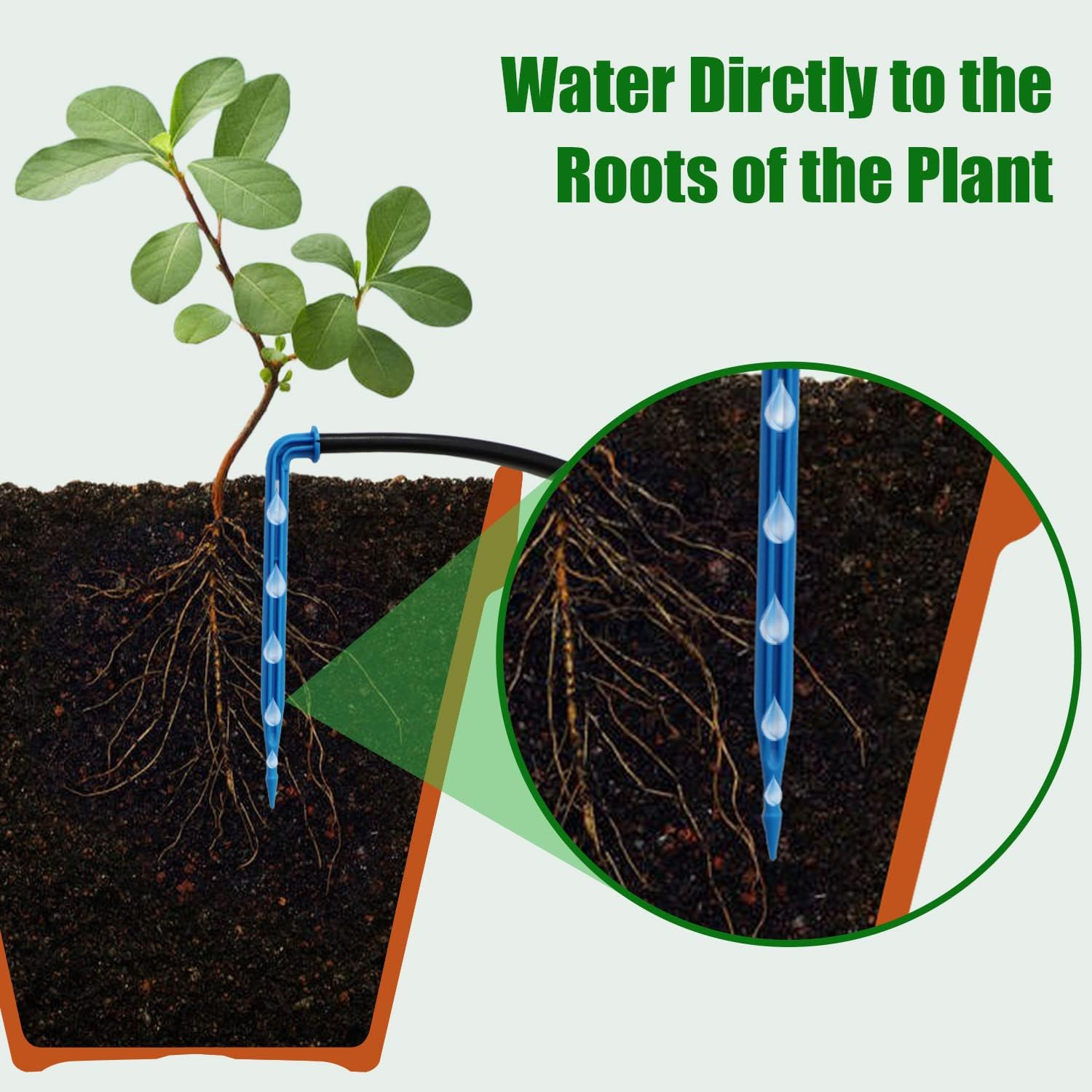 Solar Automatic Drip Irrigation Kit System, JIYANG Solar Powered Auto Easy DIY Watering Device Supported Pots Plants, 6-12 Timing Modes with Anti-Siphoning Device (Expansion Kit/Extra Accessories Kit) image number 3