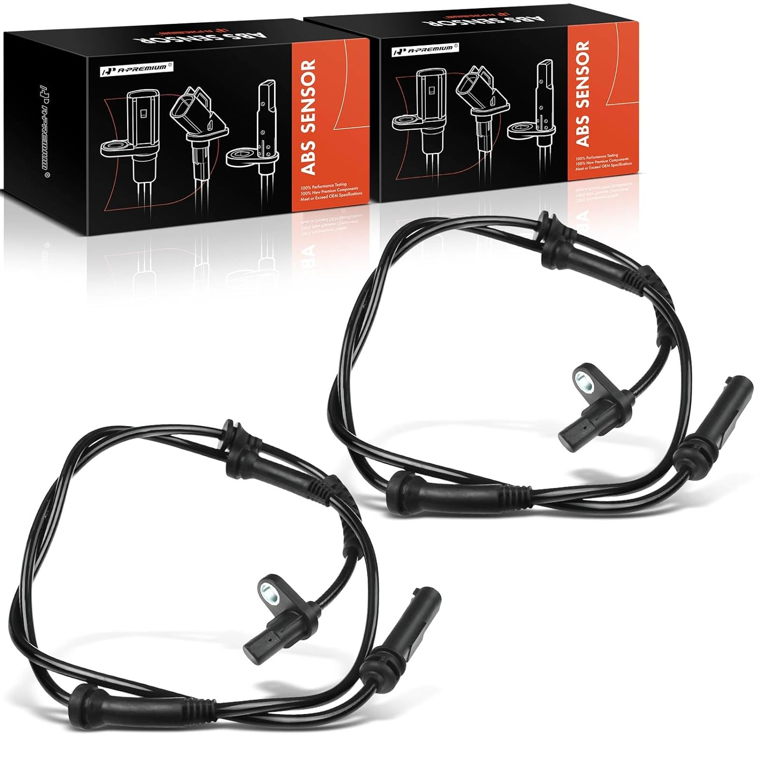 A-Premium ABS Wheel Speed Sensor Compatible with BMW Models - F25 X3 2011-2017, F26 X4 2015-2018, Sport Utility - Front Driver and Passenger Side, 2-PC Set, Replace# 34526869292, 34526788644 image number 2