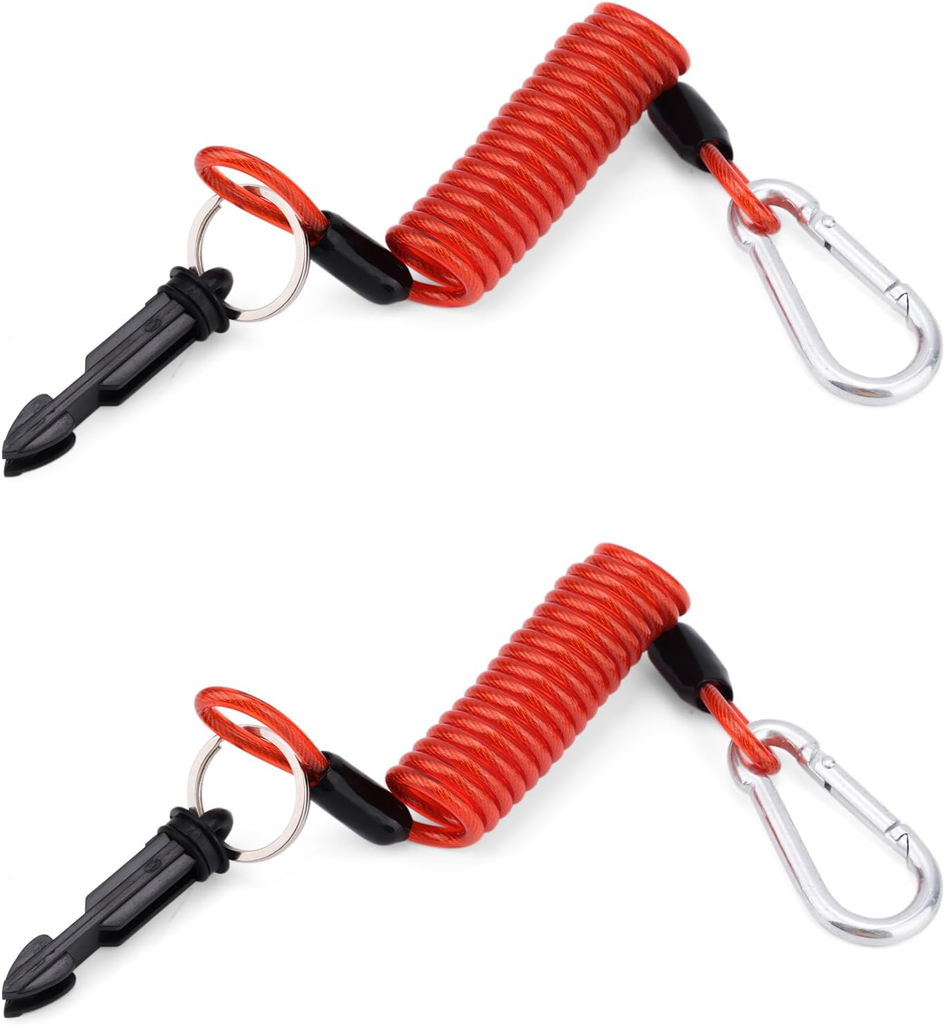 Gosknor 2Pcs Trailer Brake Away Cable, 4Ft High Rebound Spring Breakaway Coiled Cable Trailer Emergency Brake Cable Camper Safety Breakaway Cable for RV Trailer Emergency Camper image number 2