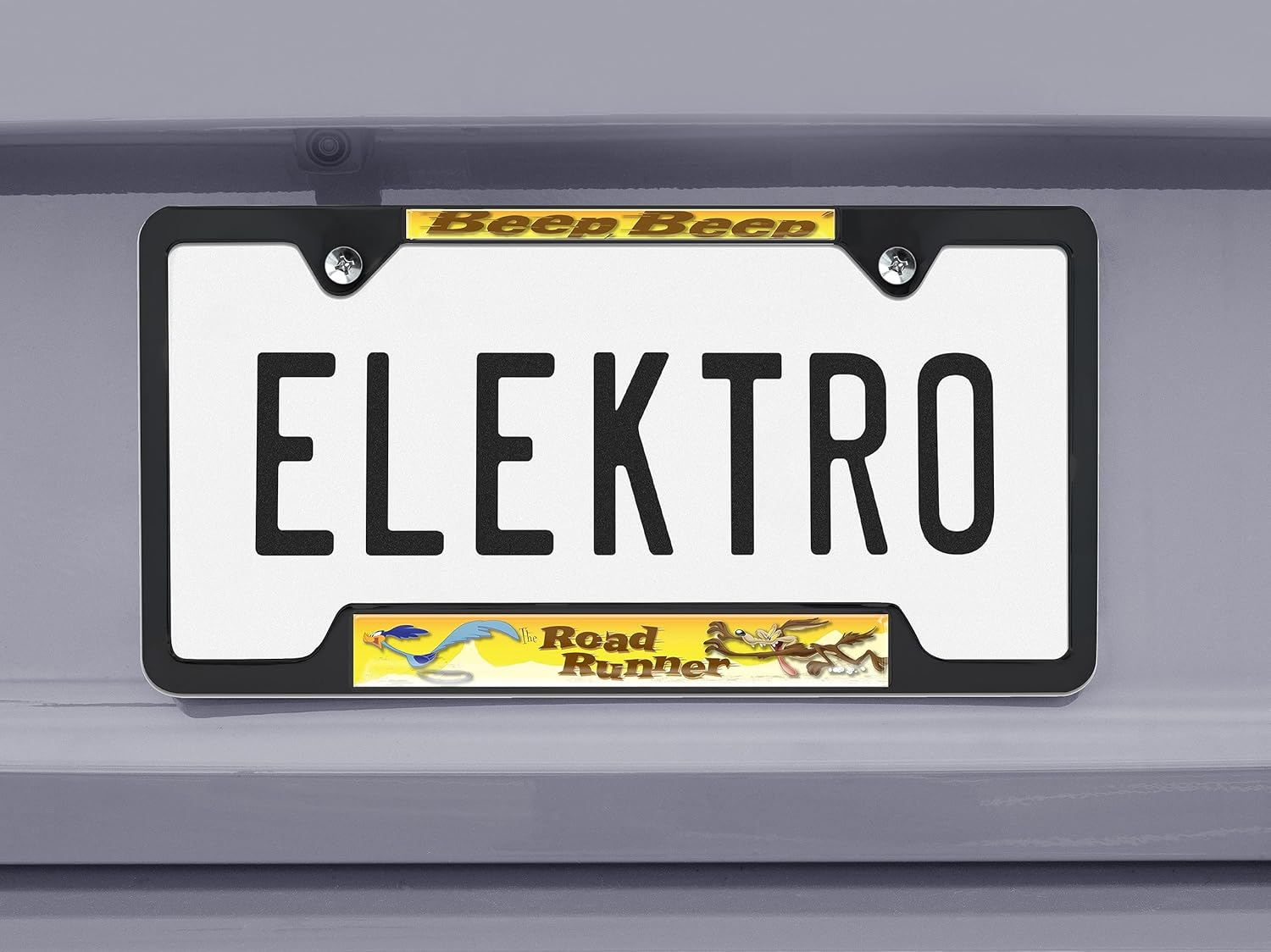 Road Runner Open Black License Plate Frame image number 1