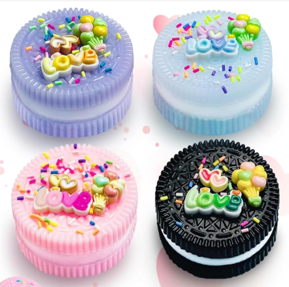 2PC Biscuit Stress Relief Toy, Squishy Toys Fidget Toys Adults Pinching Sandwich Simulation Fun and Effective Ultra-Soft Stress Relief for All Ages Perfect for Home Office or Travel Black+Pink