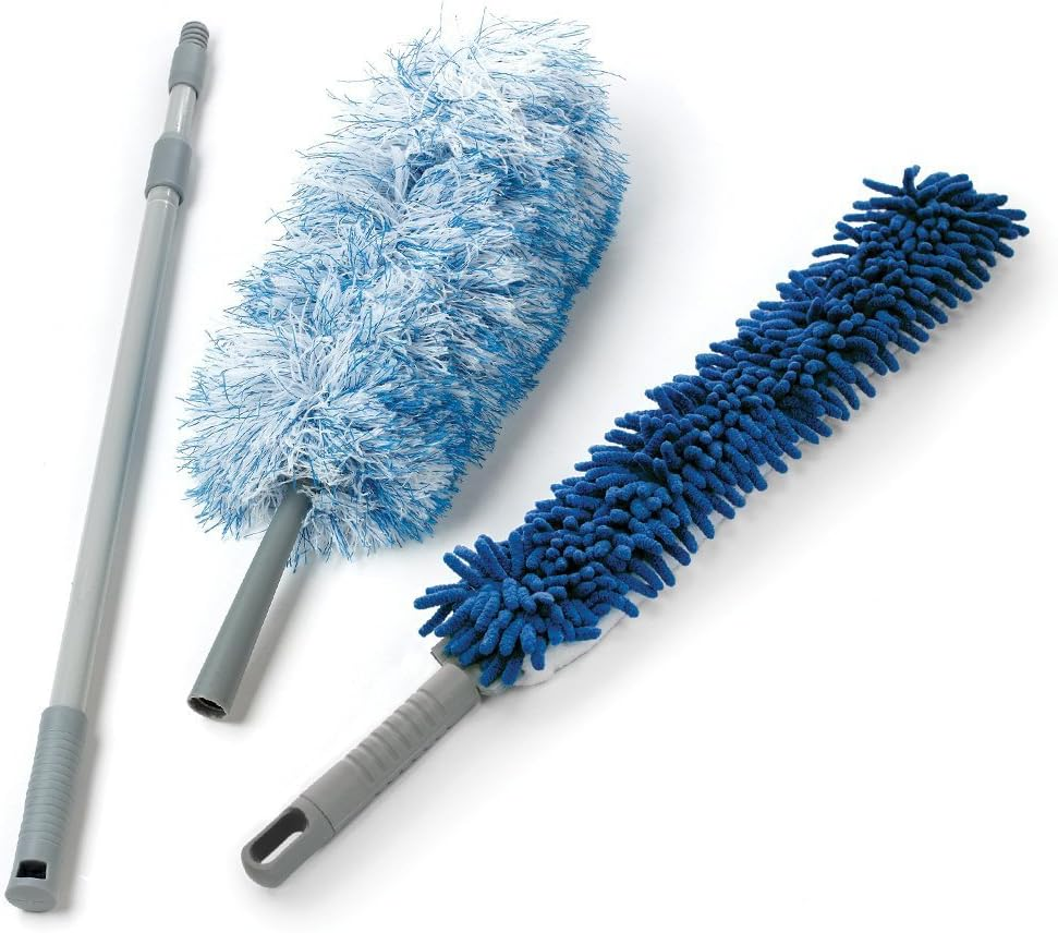 O-Cedar Dual-Action Microfiber Duster Set with Telescopic Handle