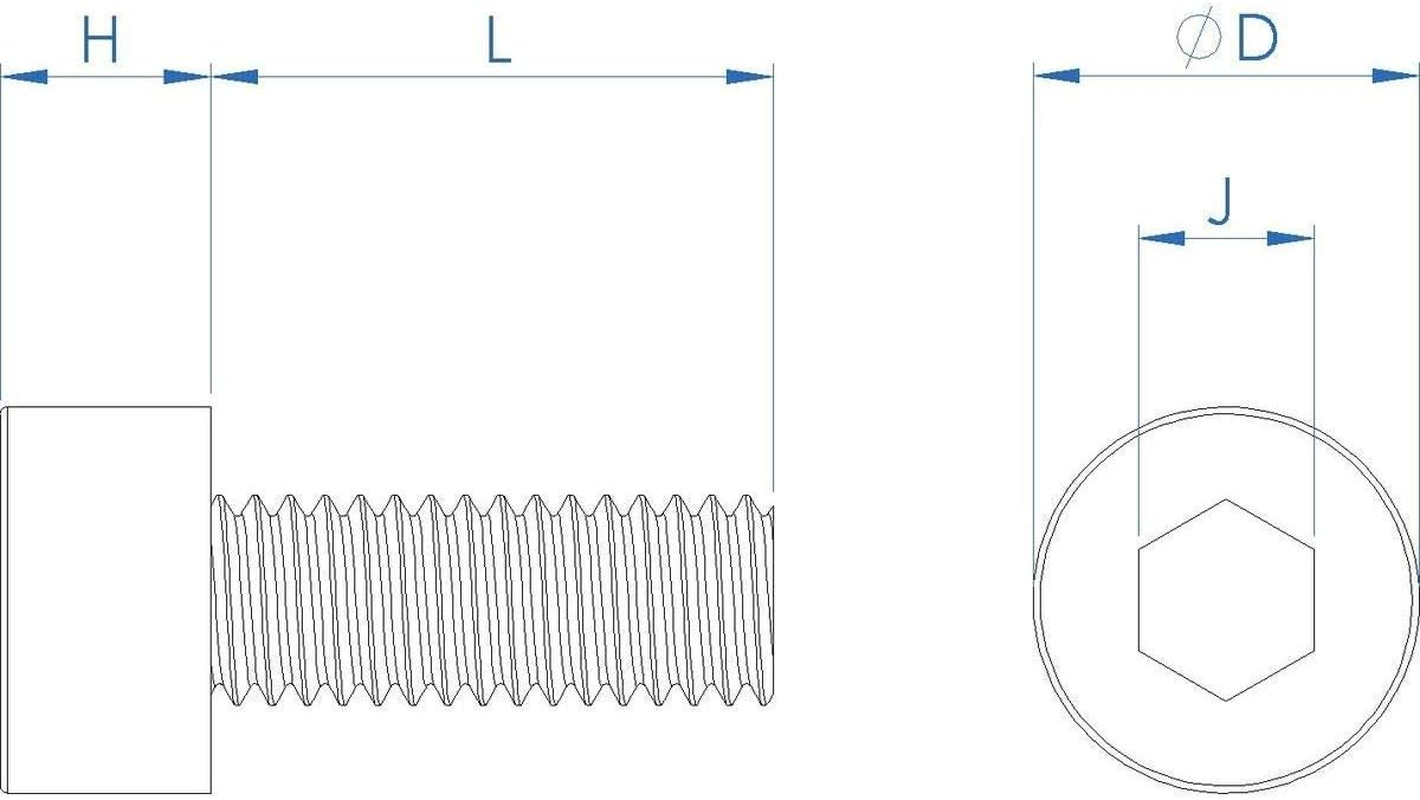 M3X40 - X50 Pieces Fine Thread DIN 912 Stainless Steel A2-70 Cylinder Head Screw DIN912. image number 5