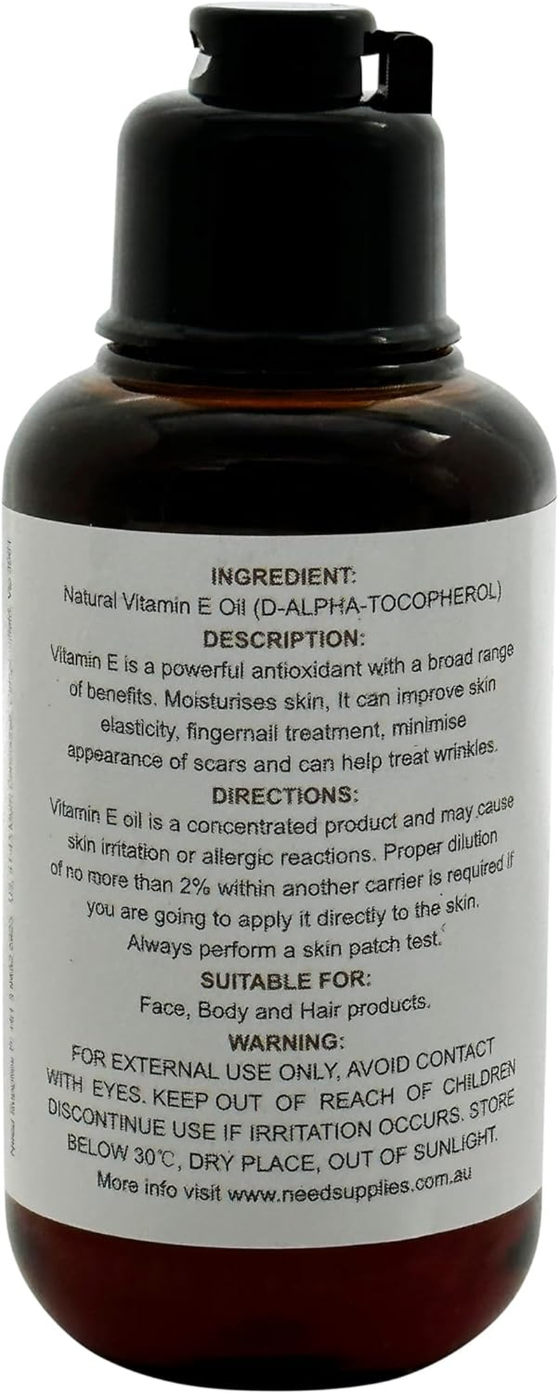 Natural Vitamin E Oil 100% Pure - (87% D-Alpha Tocopherol) Very Thick Oil (100Ml, without Pump) image number 4