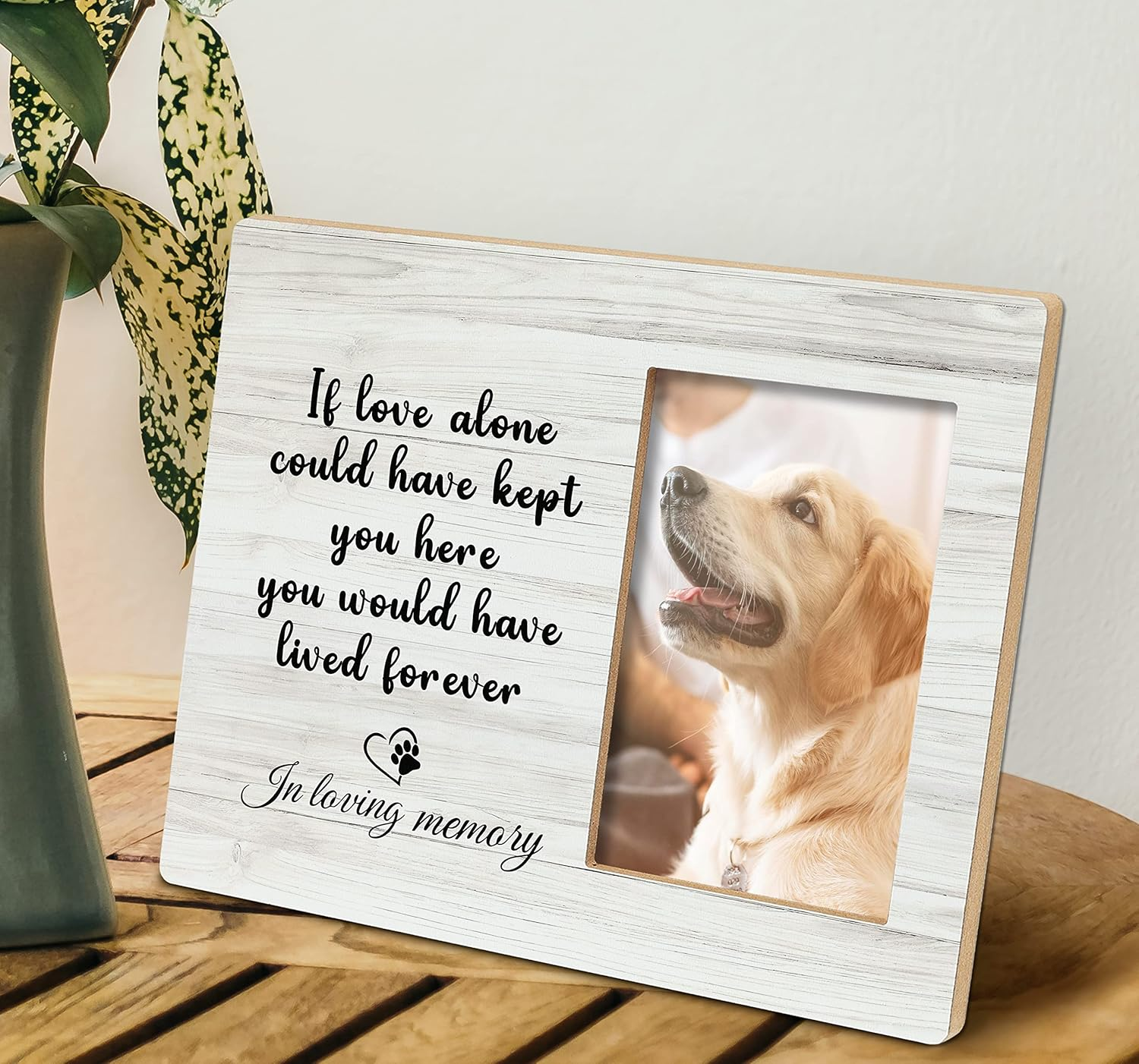 SRADMO Dog Memorial Picture Frame for Pets - 4X6 Photo Frame for Dogs and Cats That Passed Away - Pet Memory Gifts - Brown-1 image number 2