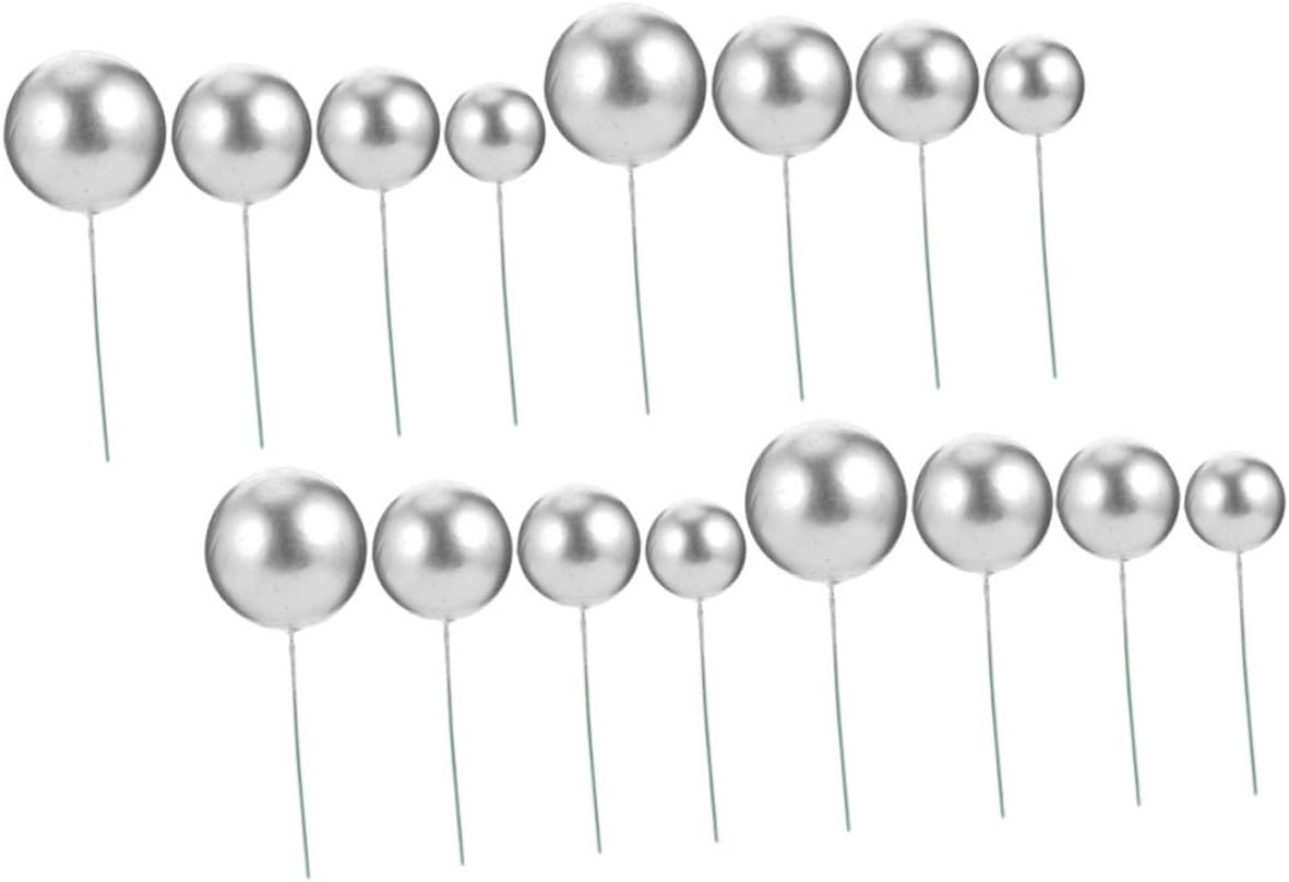40Pcs Baked Decorative Balls Party Cake Toppers Cupcake Picks Birthday Party Cake Ornaments Pick Decor