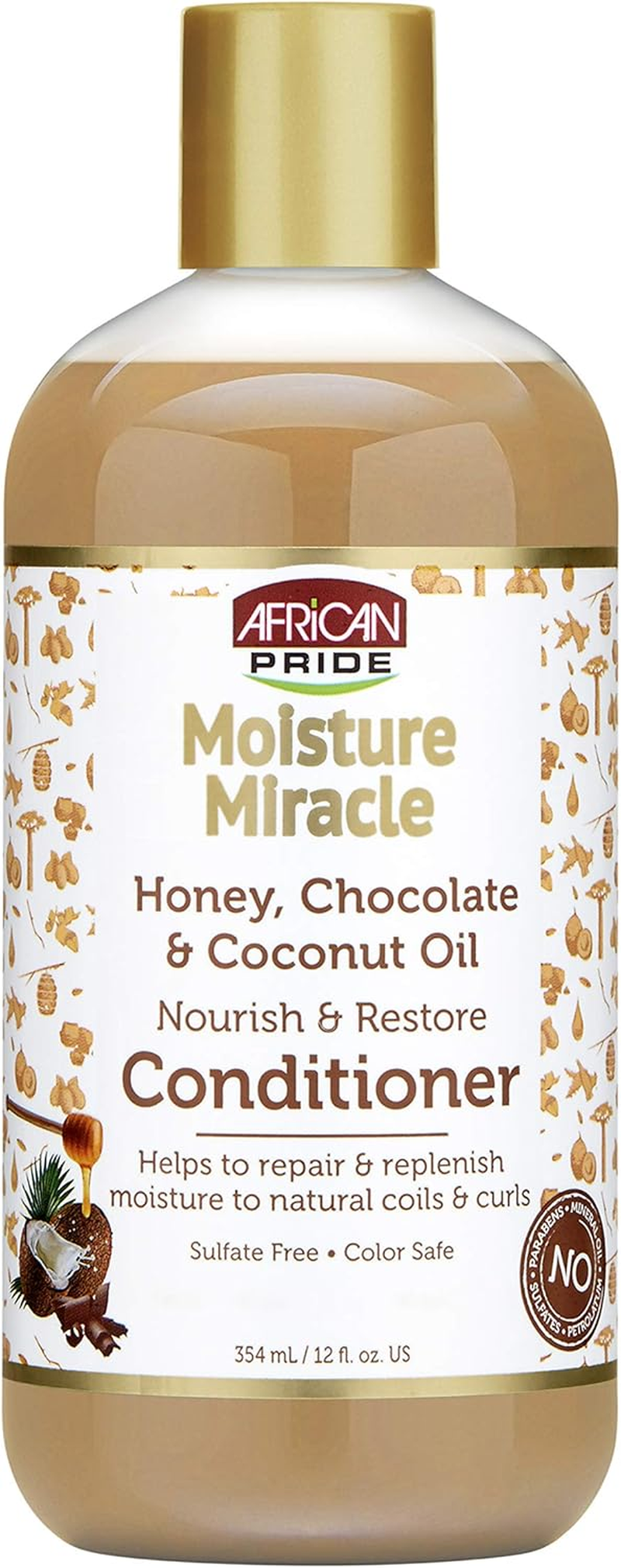 (CONDITIONER) - NEW AFRICAN PRIDE MOISTURE MIRACLE HONEY, CHOCOLATE & COCONUT OIL NOURISH & RESTORE CONDITIONER 350Ml image number 4