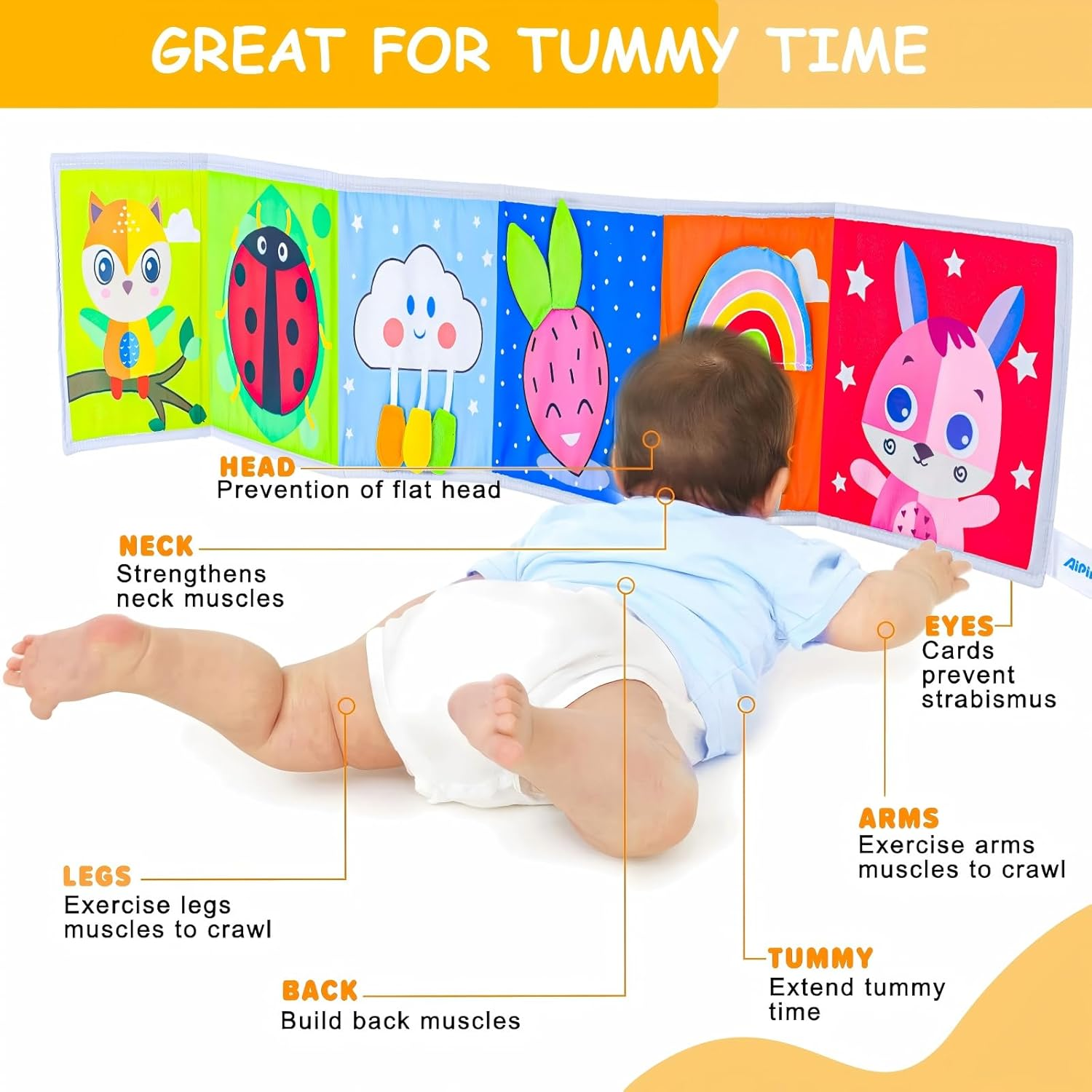 Baby Toys 0-6-12 Months, Tummy Time High Contrast Newborn Toys 0-3 6 Months, Baby Boy Girl Gifts, Visual Stimulation Learning Activity Cards, Soft Baby Book, Montessori Infant Toys 0-12 Months image number 1