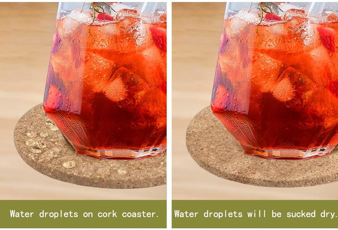 Cork Coasters for Drinks - 50 Pack 3.5" round Natural Cork Pads, Laser Engravable & Non-Slip Drink Coasters Set for Coffee, Wine, Beer - Perfect Bar, Office, Wedding Gift - FP Faithful Panda image number 5