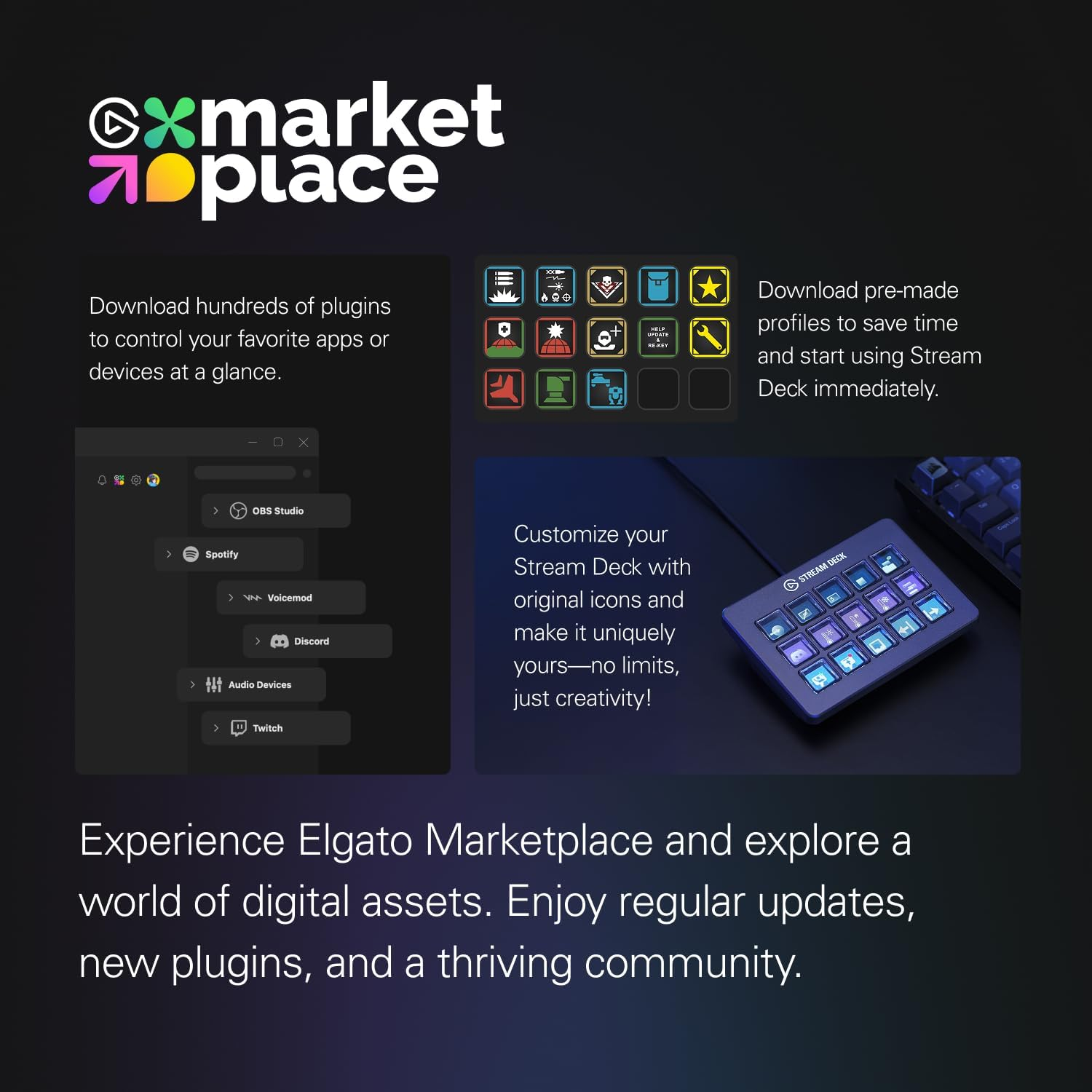 Elgato Stream Deck Scissor Keys&mdash;Workflow Controller with Customisable Macro Keys for OBS, Twitch, Discord, Teams, Photoshop, and More&mdash;Windows 10, Macos 13 or Later image number 2
