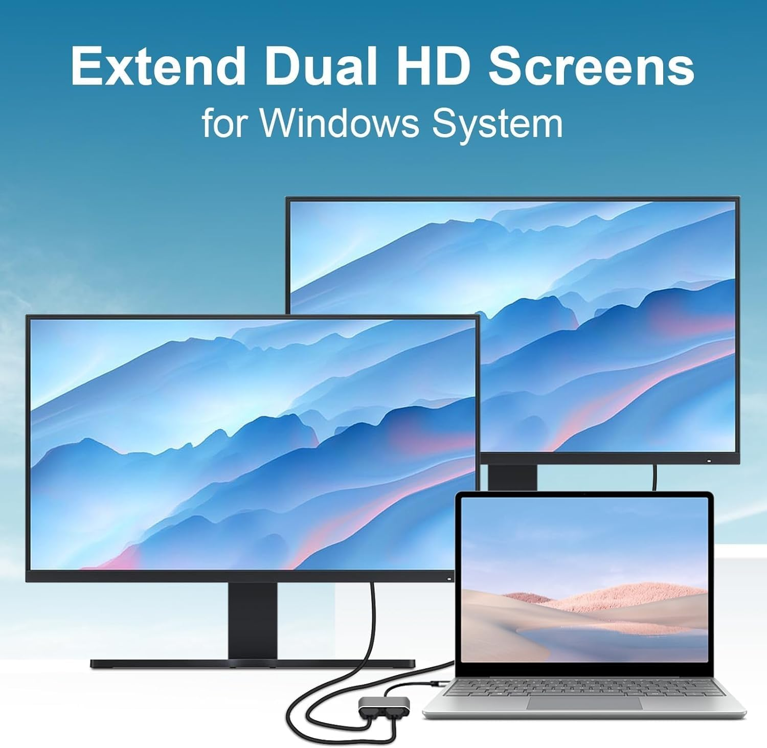 QIQIAZI USB C to Dual HDMI Adapter, 4IN1 USB Type C Hub with 2 Hdmi(4K30Hz)/Usb3.0/Pd Charging, Dual Screen Display USB-C Docking Station for Windows, Macos MST image number 5