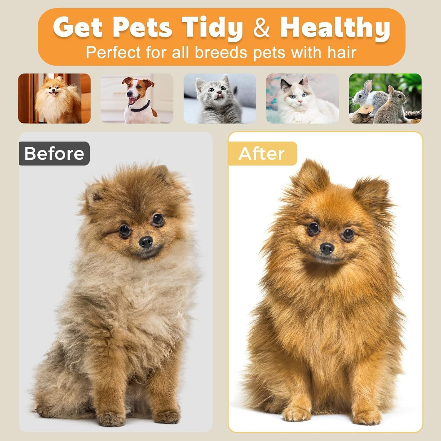 Paw Cat Brush with Release Button, Self Cleaning Cat Brush for Shedding, Cat Hair Brush for Grooming Long and Short Haired Cats Dogs (Yellow) image number 2