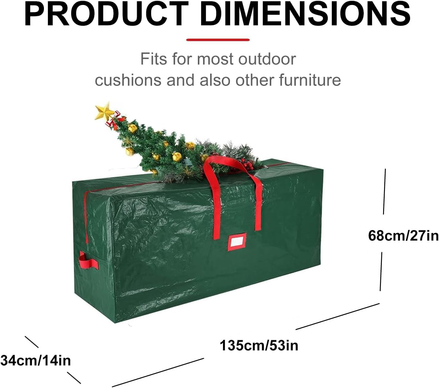 Christmas Tree Storage Bag with Card Slot|600D Oxford Material|Fits 7.5FT Xmas Tree|Disassembled Holiday Xmas Tree Bags|Tree Container|Heavy Duty Xmas Storage Box by H HOME-MART