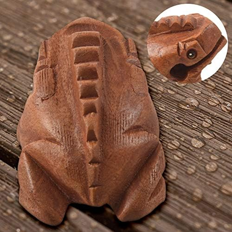 Carved Croaking Wood Percussion Musical Sound Wood Frog Tone Block Toy image number 6