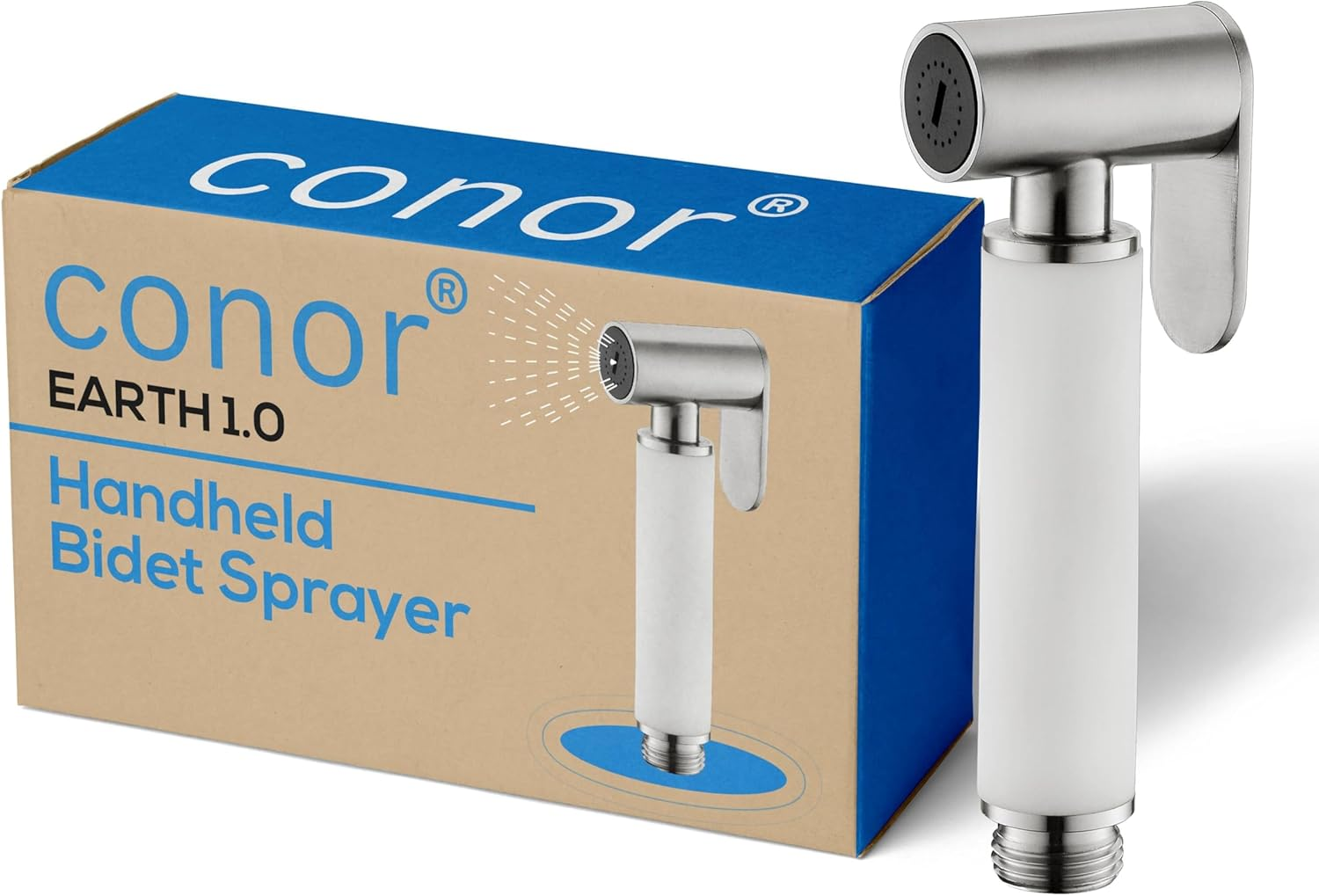 Conor Earth 1.0 Handheld Bidet Sprayer with Installation Kit - Brushed Nickel