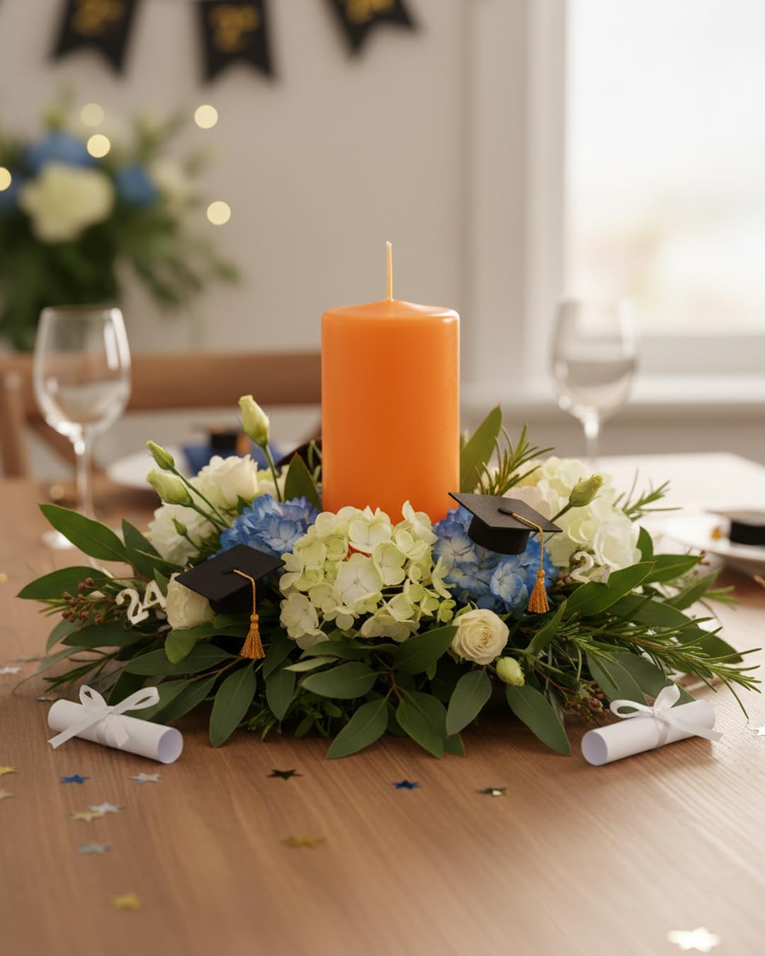 12 Pillar Candles Diameter 5 Cm Height 15 Cm Orange Pumpkin Burn Time 48 Hours Not Scented Cereria Di Giorgio image number 3