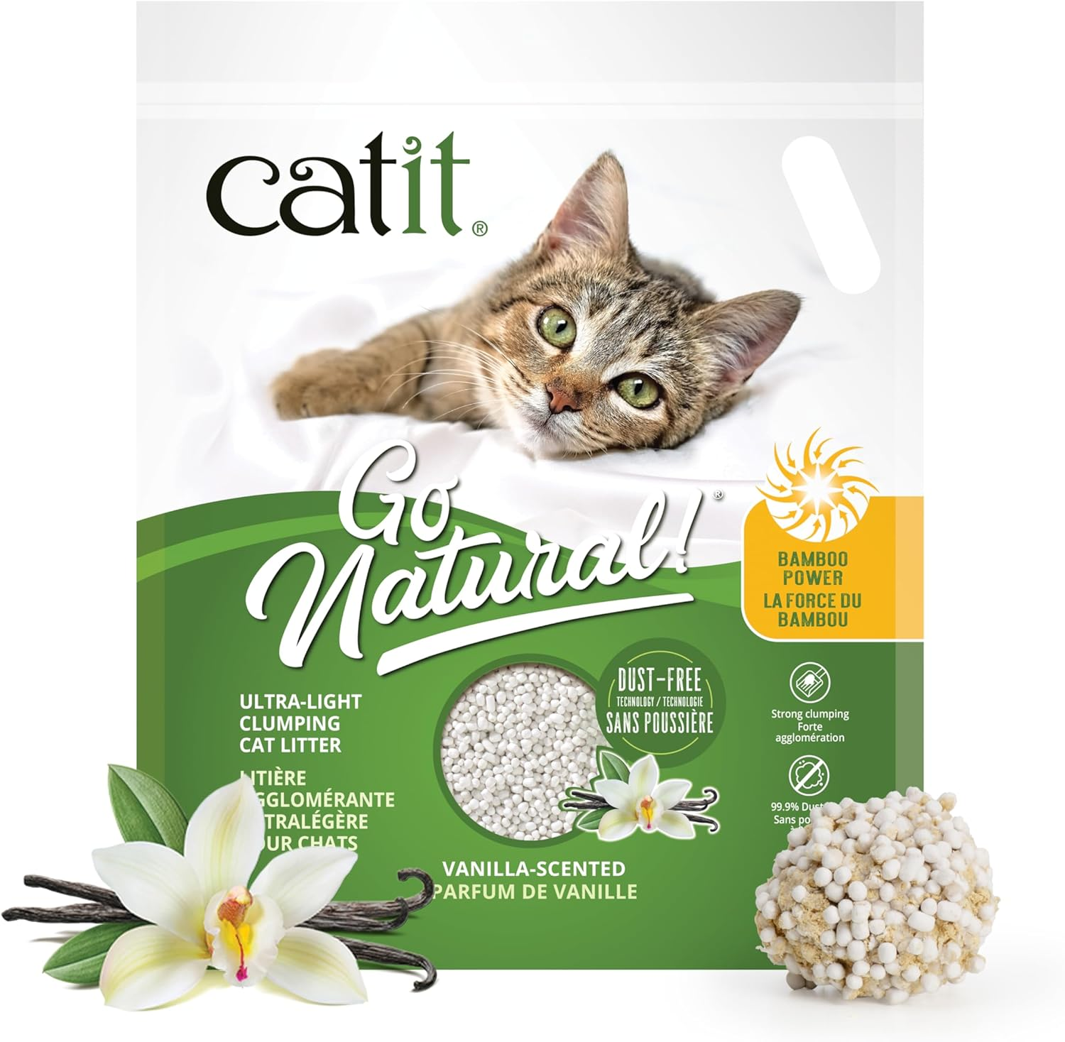 Catit Go Ultralight Bamboo Cat Litter, Natural, 1.4 Kg