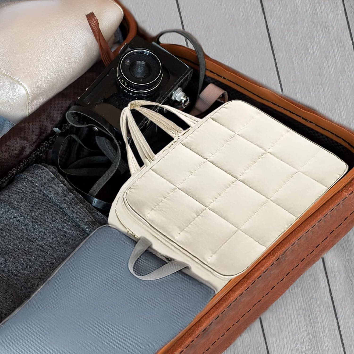 Blissora Hanging Travel Toiletry Bag for Women Men Valentines with Jewelry Organizer, Waterproof Cosmetic Bag Makeup Case Large Capacity, Travel Essentials, Travel Accessories Women (Beige, L) image number 6