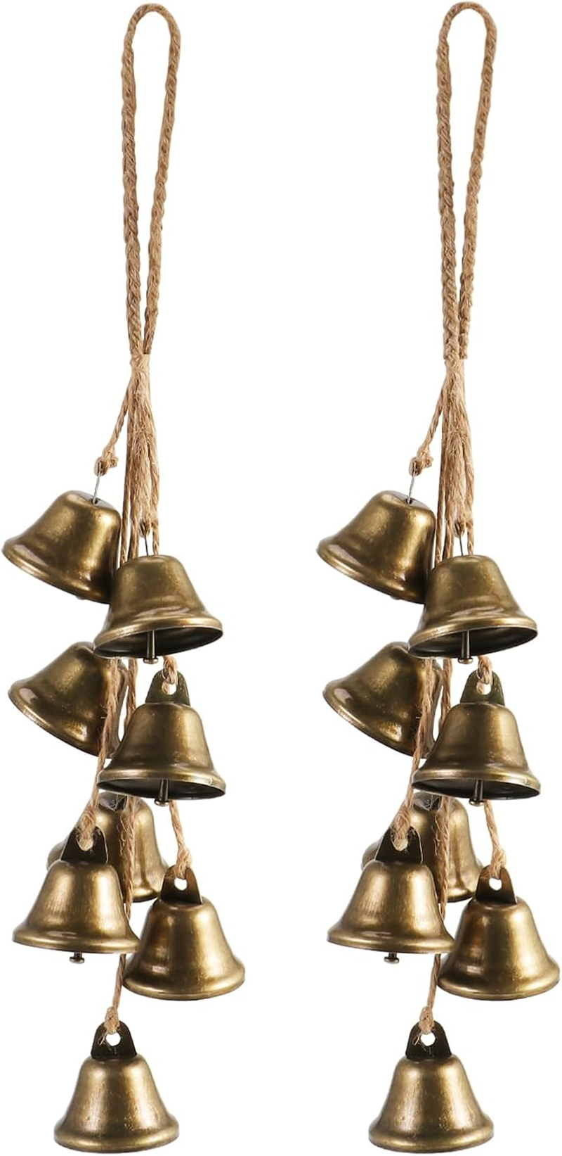 2 Pack Witch Bells Protection for Door Knob - Outdoor Hanging Wind Chimes, Clear Negative Energy, Witchy Things, Wiccan Bell Gifts (Classic)