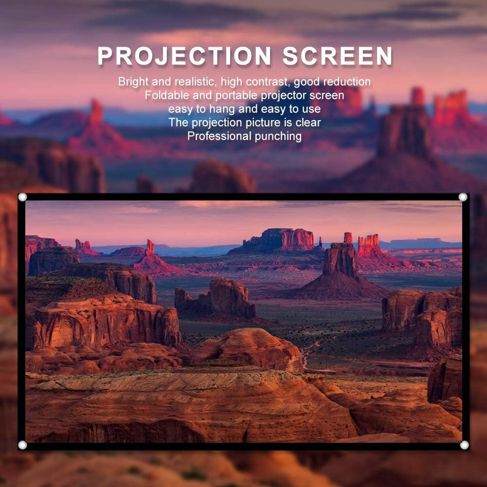 Clear HD Projection Screen, Foldable anti Crease Portable Projector Movies Screen for Movie Home Theater Cinema Office Video Game, Projector Screen (60 Inches) image number 4