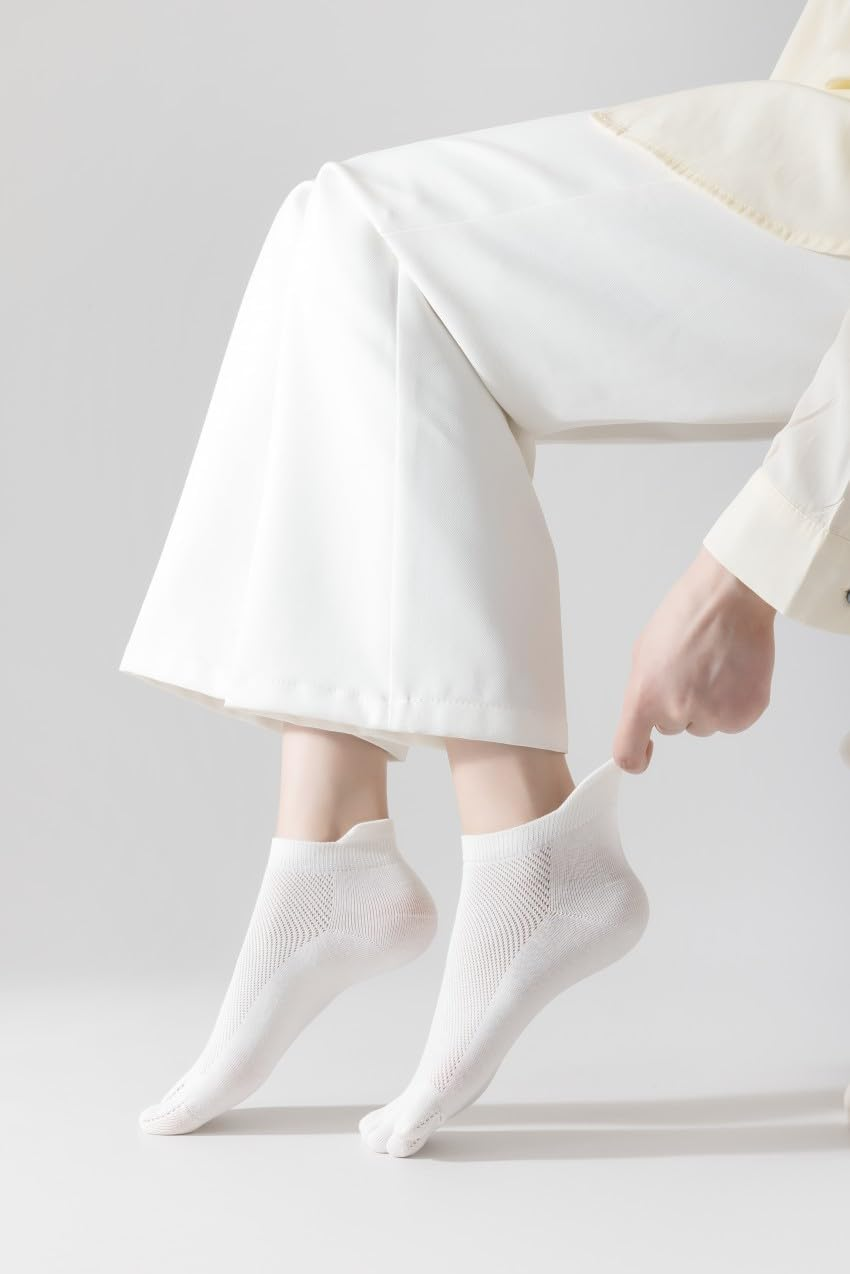 Toe Socks Cute Sweat Absorbing and Antibacterial Socks for Women and Girl,Athletic Running Five Finger Ankle Socks image number 5