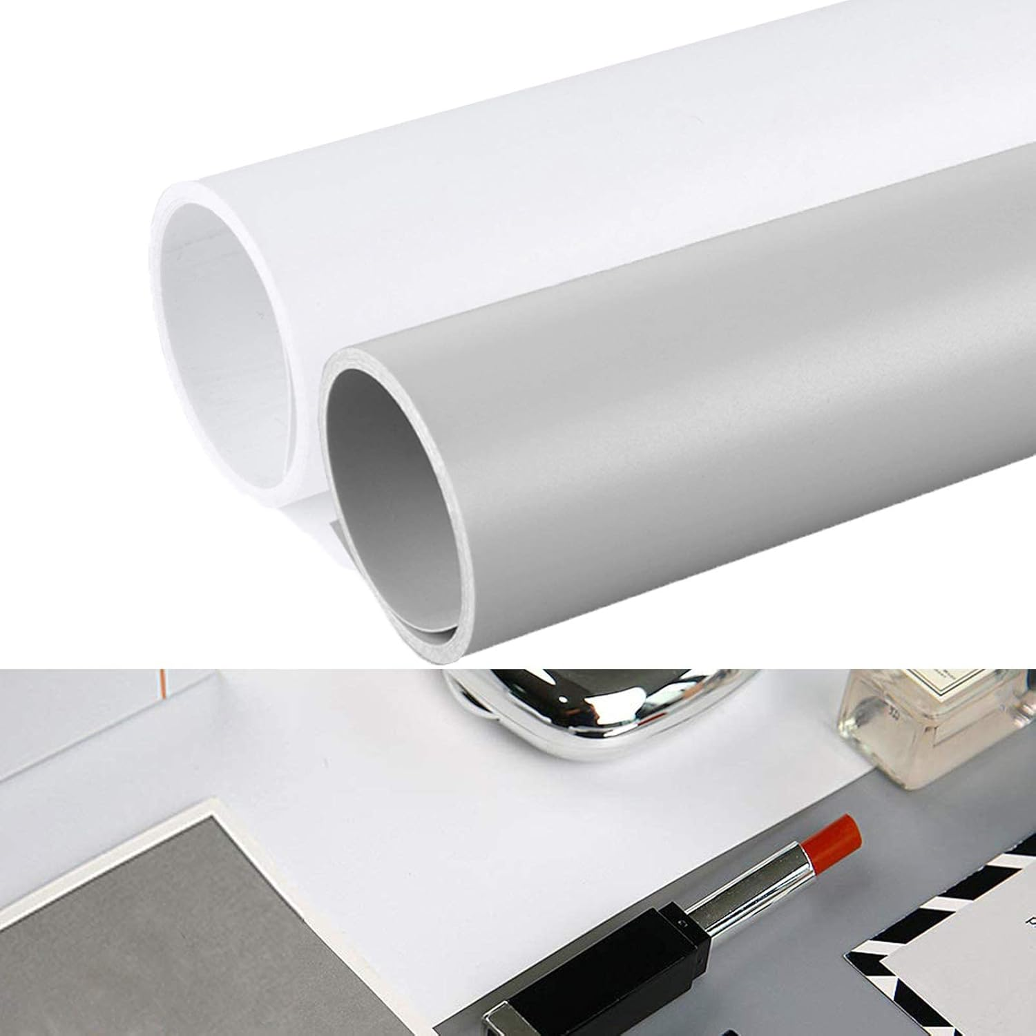 Selens Photography Backdrop Food PVC Background 50X100Cm Vinyl White/Black/Grey/Pink/Orange/Blue Kit Waterproof for Photo Studio Flat Lay Product Props Cosmetic Jewelry Shooting 6 Color