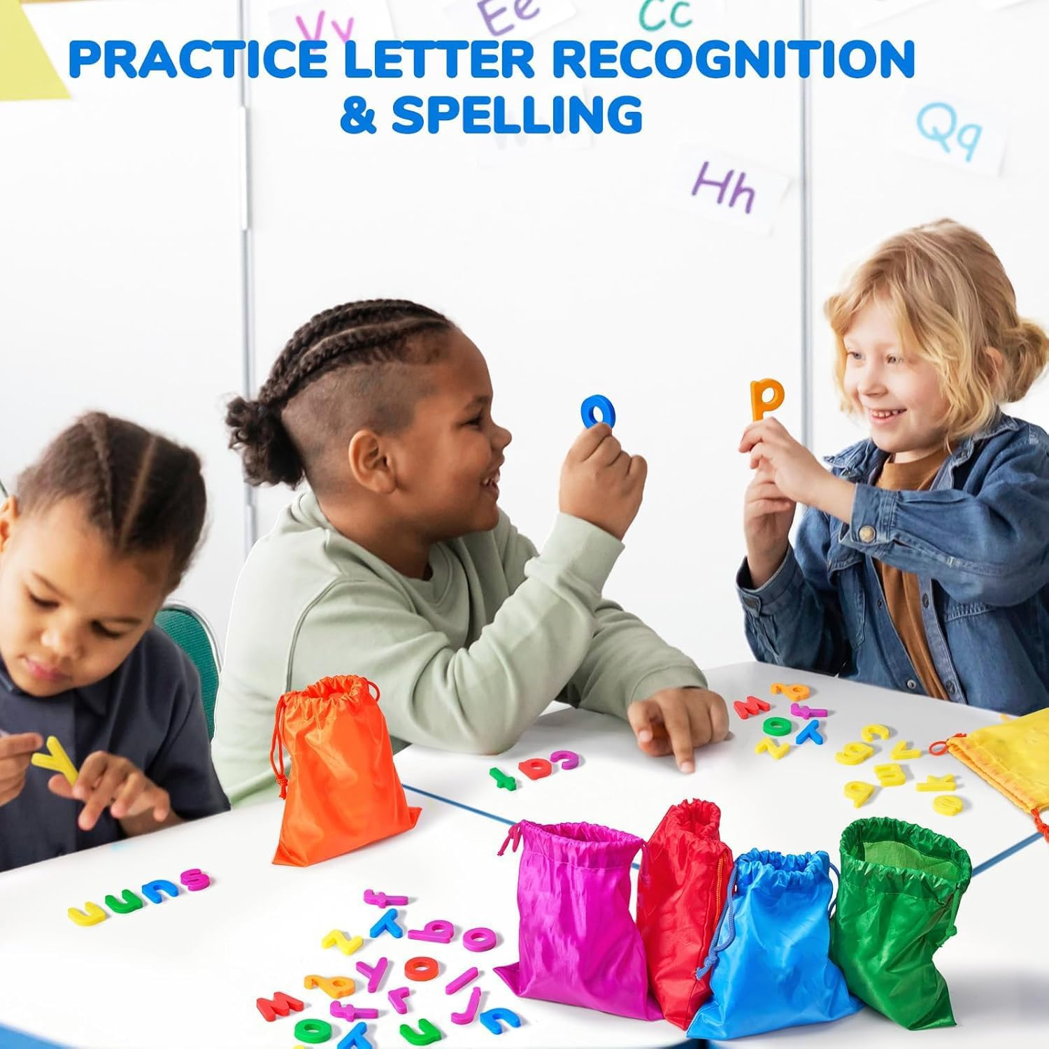 Vosinrly Magnetic Letters, 312 Pieces Lowercase Alphabet Fridge Magnets, ABC Magnets for Toddlers Kids, Educational Learning Plastic Letters Magnets Set for Kindergarten Classroom image number 4