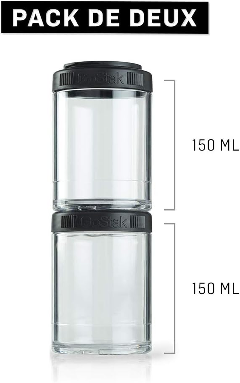 Blender Bottle Gostak Twist N' Lock Storage Jars, Black, 150 Cc, Pack of 2 image number 6