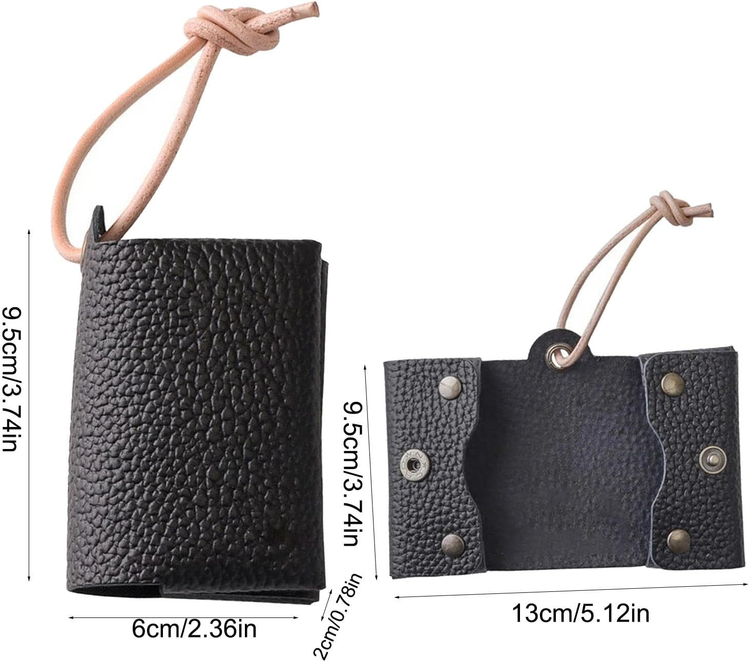 Face Paper Storage Bag - Travel Bag for Handkerchief, Paper Towel, PU Leather Case, Waterproof Important , Travel Bag, Tissue Bag, Portable Tissue Bag for Fa - Black image number 5