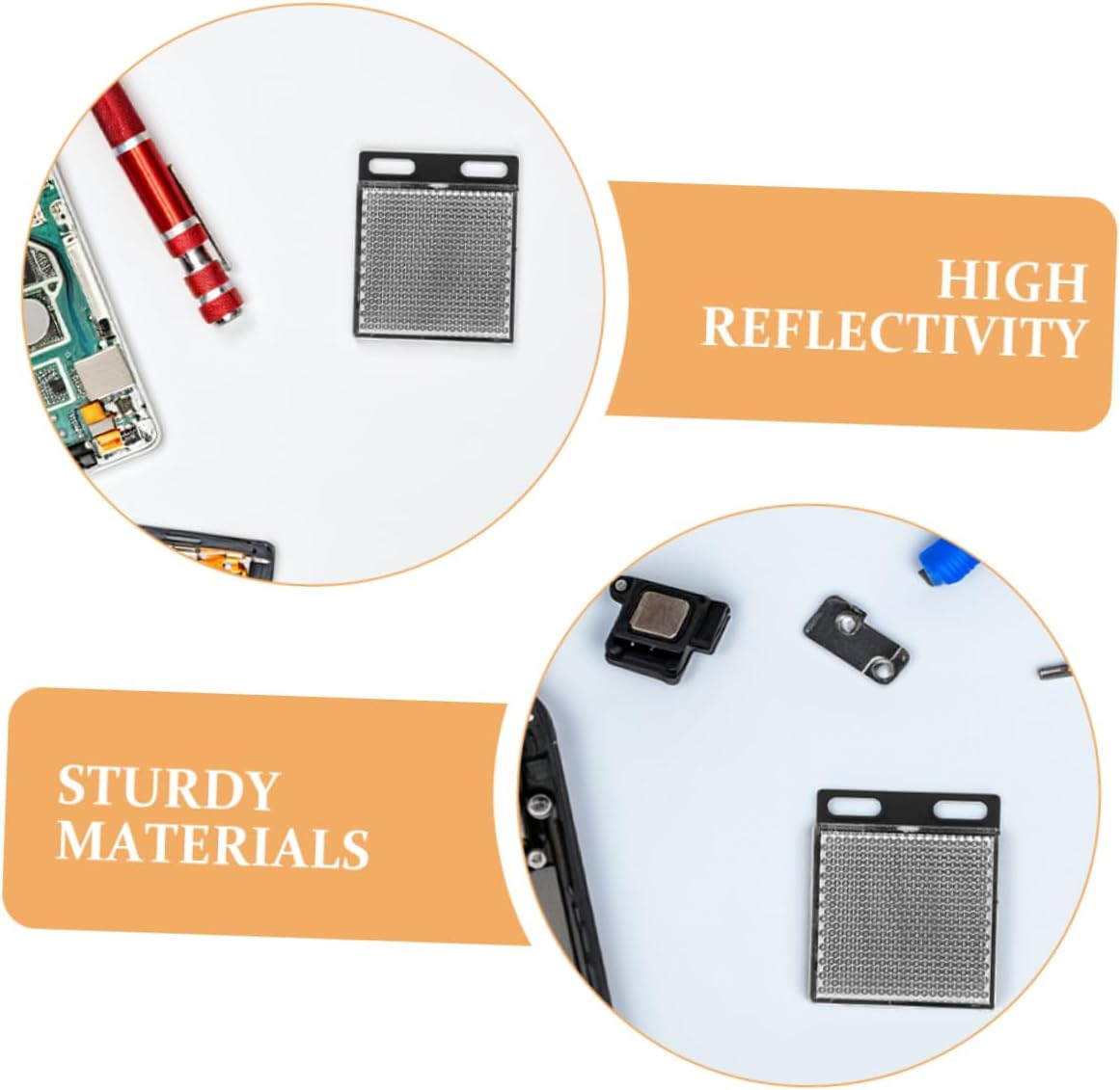 Holibanna 5Pcs Square Reflector Safety Beam Gate Opener Garage Door Protective Reflector Hood for Rain Snow Construction Sites Vehicle image number 2