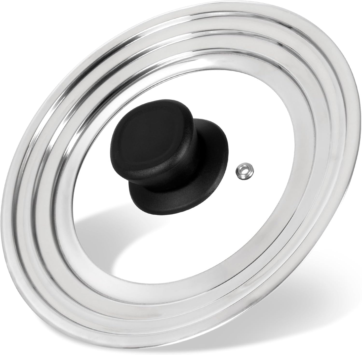 Komokeru Universal Lid for Pots and Pans Skillets, Stainless Steel Pan Cover Fit Fits 6-7-8 Inch Cookware, Large Replacement Frying Pan Cover, Cast Iron Skillet Pot Lids with Heat Resistant Knob