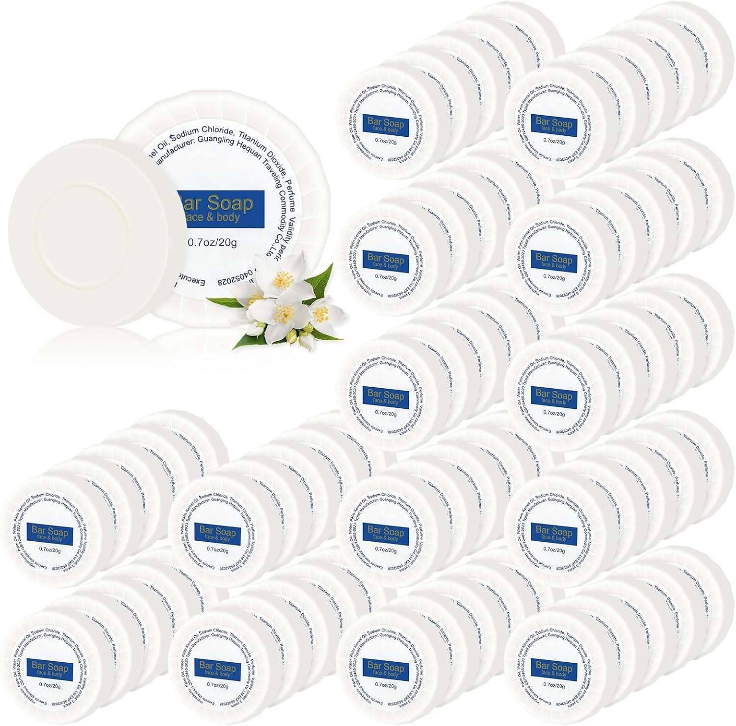 Slequipo Mini Soap Bars Bulk Individually Wrapped round Bulk Bar Soap 0.7Oz Travel Soap Small Hotel Soaps Toiletries for Hotel Bathroom Camp RV (50) image number 3